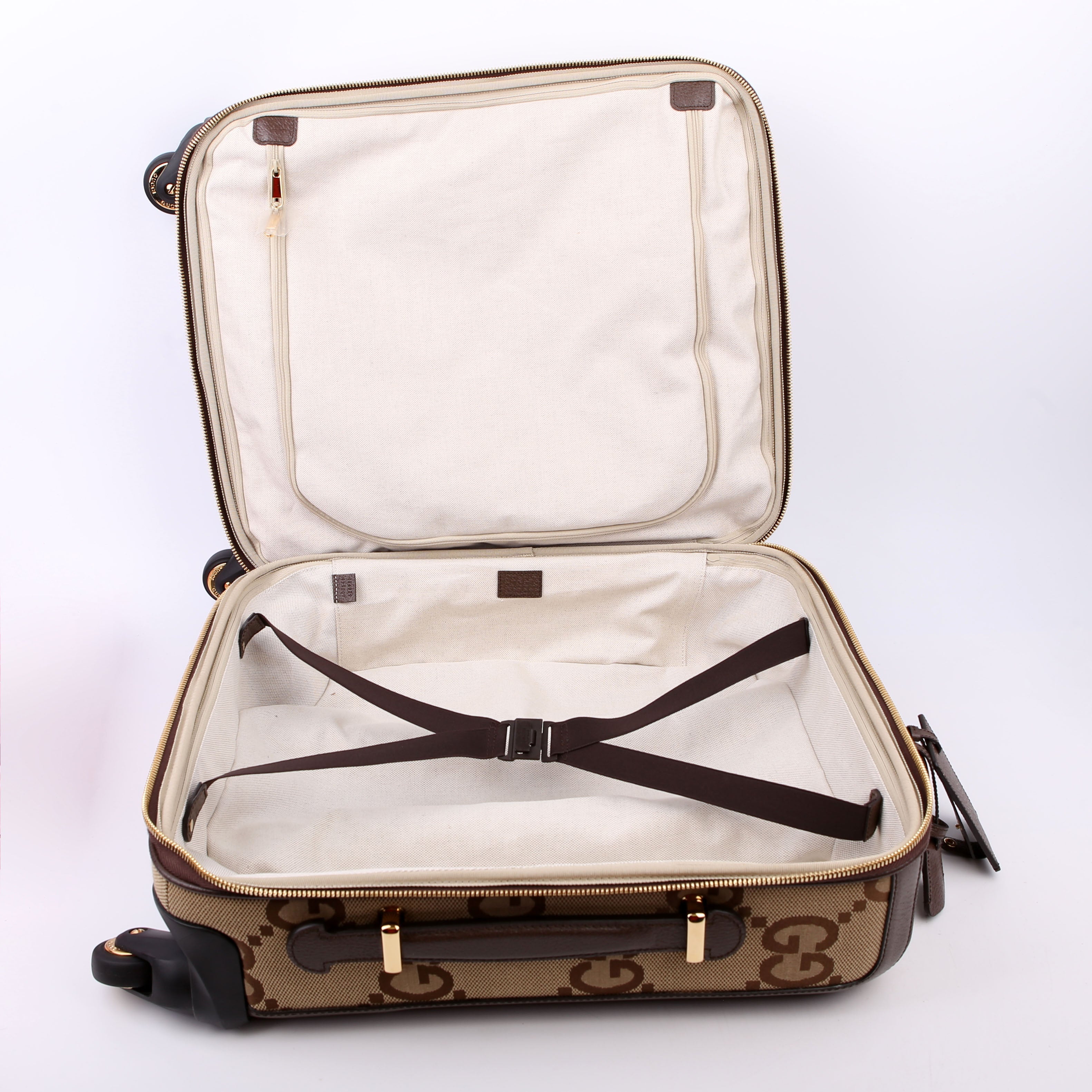 Gucci 693646 Jumbo GG Small Savoy Cabin Trolley Brown