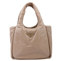 Prada Padded Soft Nappa Tote Medium Beige