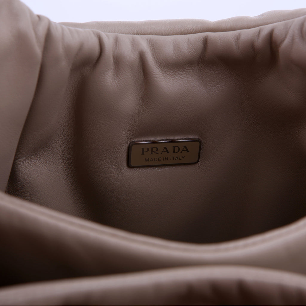 Prada Padded Soft Nappa Tote Medium Beige