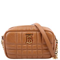 Lola Mini Camera Bag Quilted Leather Brown