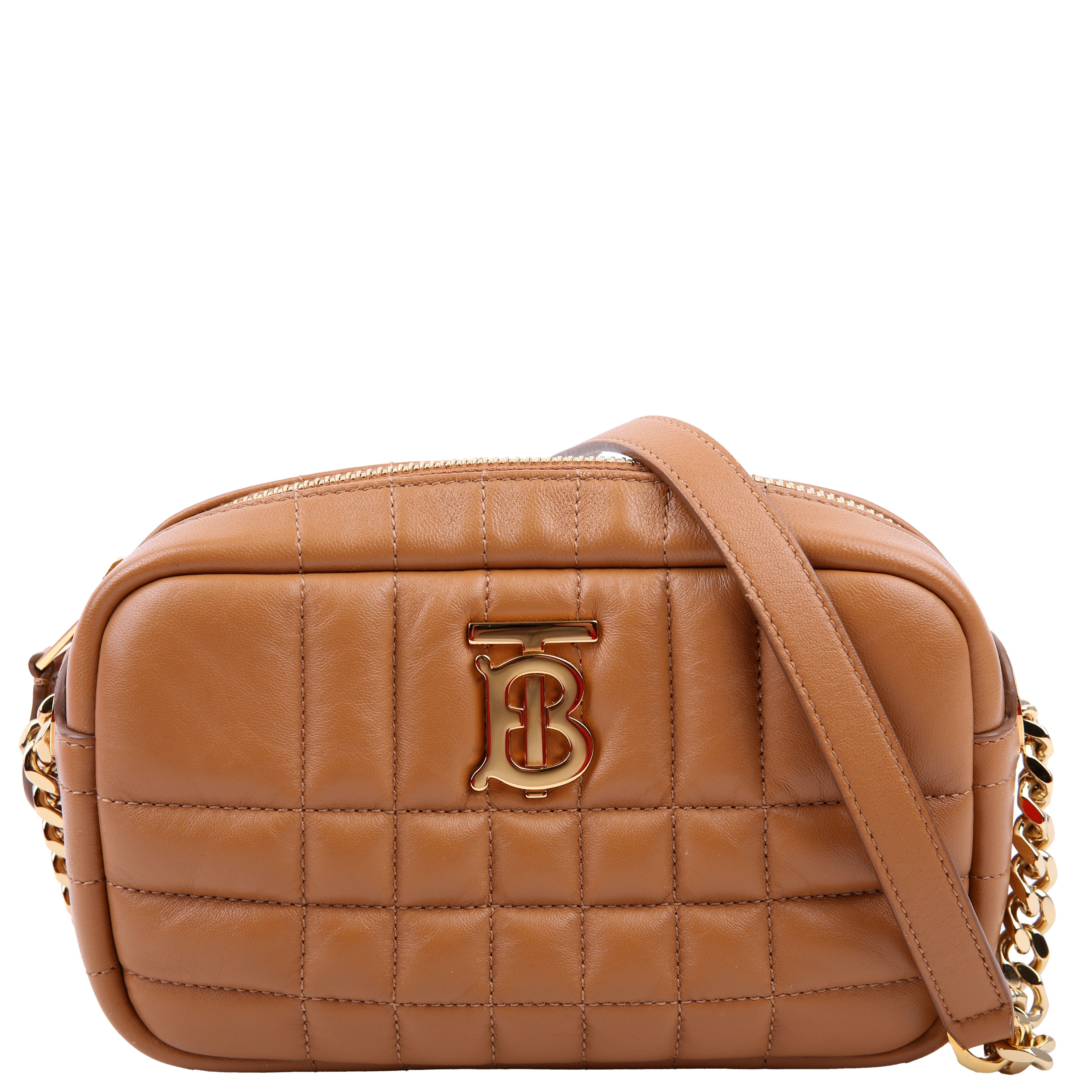 Lola Mini Camera Bag Quilted Leather Brown