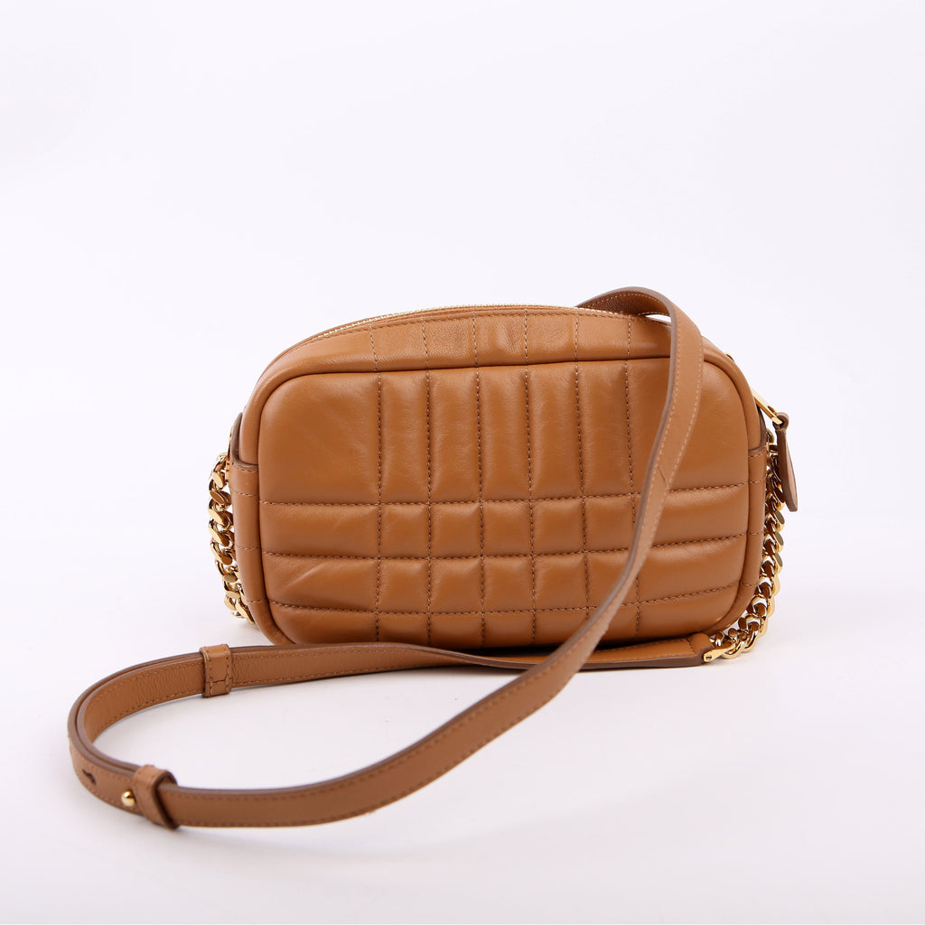 Lola Mini Camera Bag Quilted Leather Brown