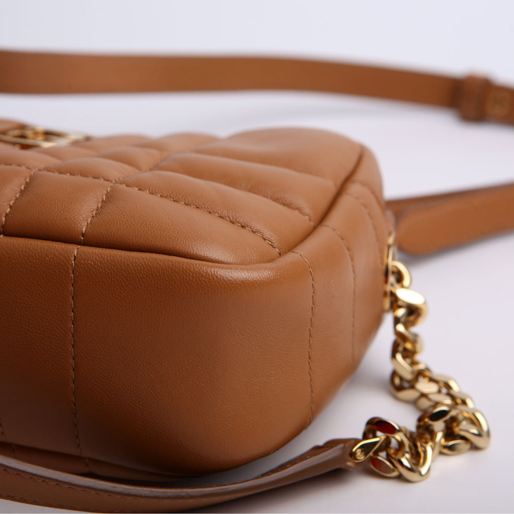 Lola Mini Camera Bag Quilted Leather Brown