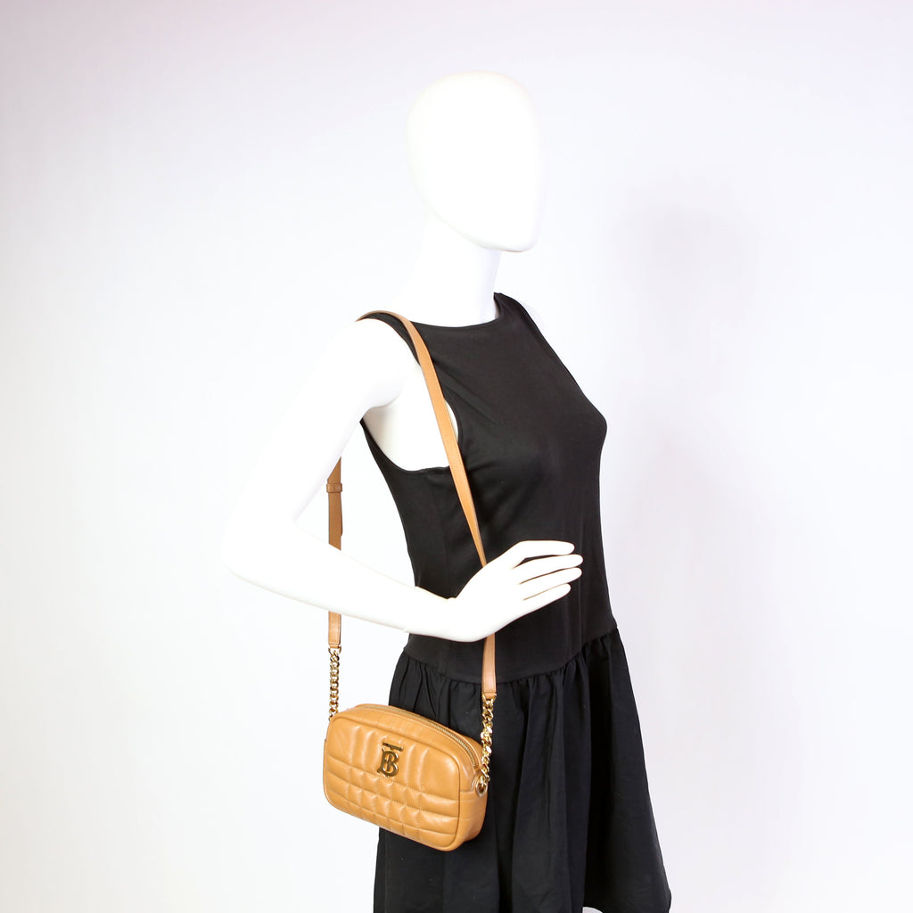Lola Mini Camera Bag Quilted Leather Brown
