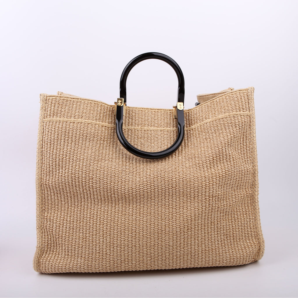 Sunshine Shopper Medium Straw Tan