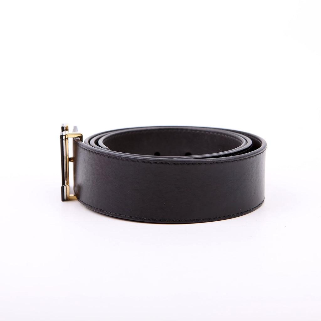 LV Optic 40MM Reversible Leather Belt Size 95/38 Black