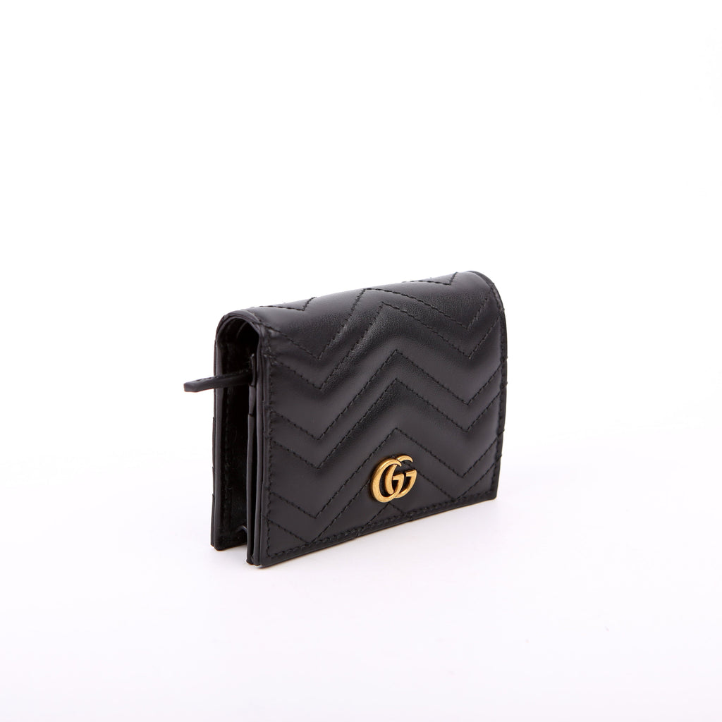 466492 GG Marmont Card Case Black