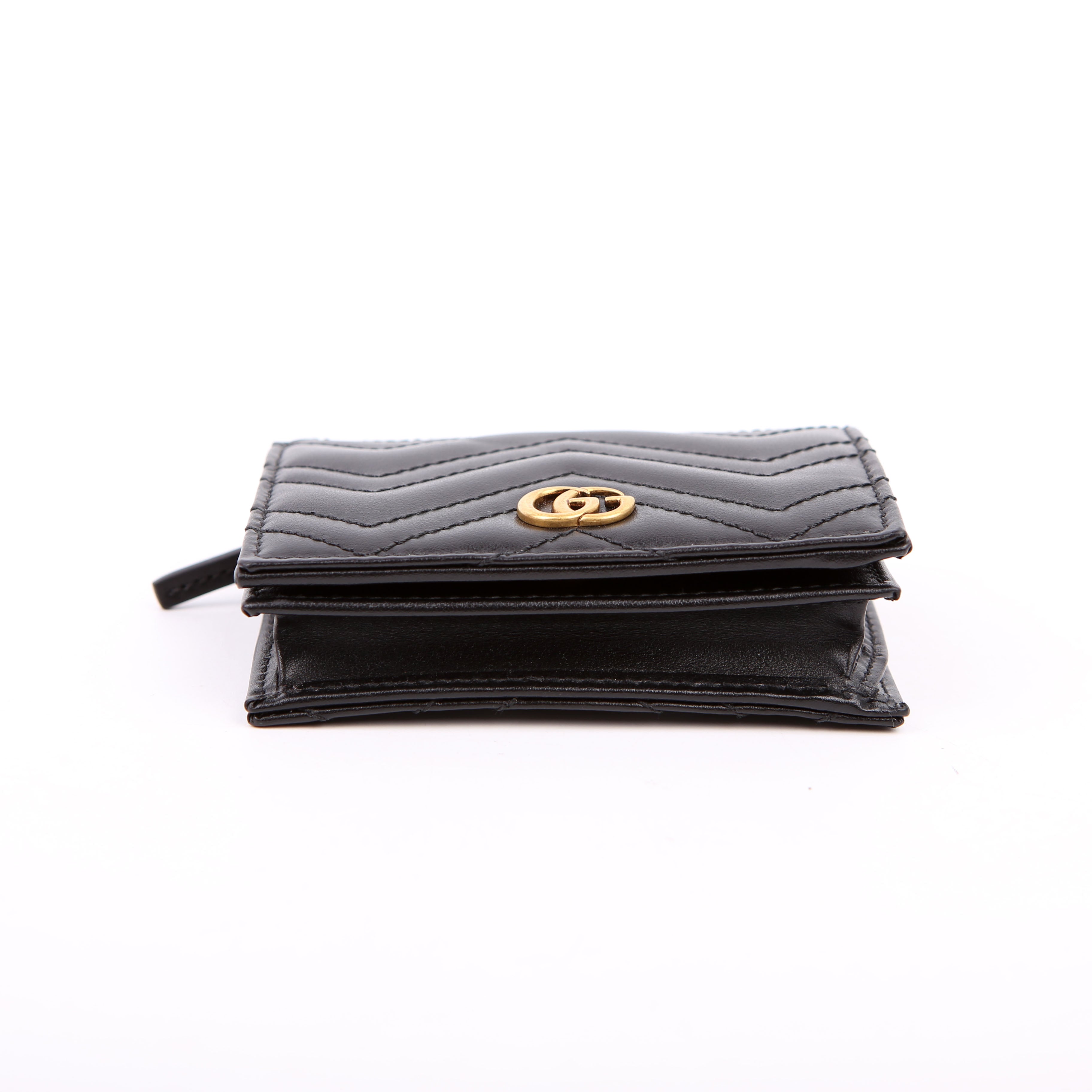 466492 GG Marmont Card Case Black