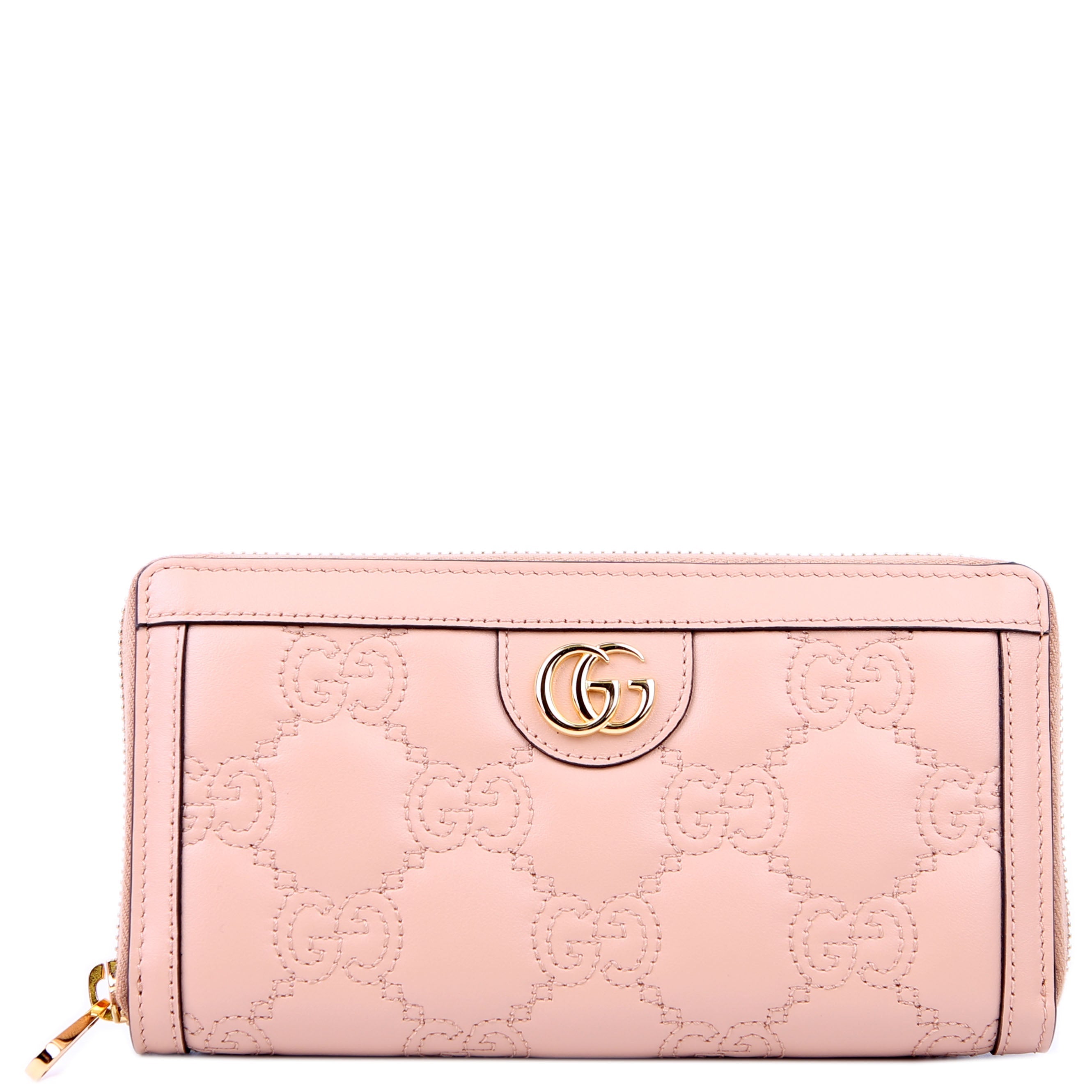 Gucci 723784 GG Matelasse Long Wallet Nude