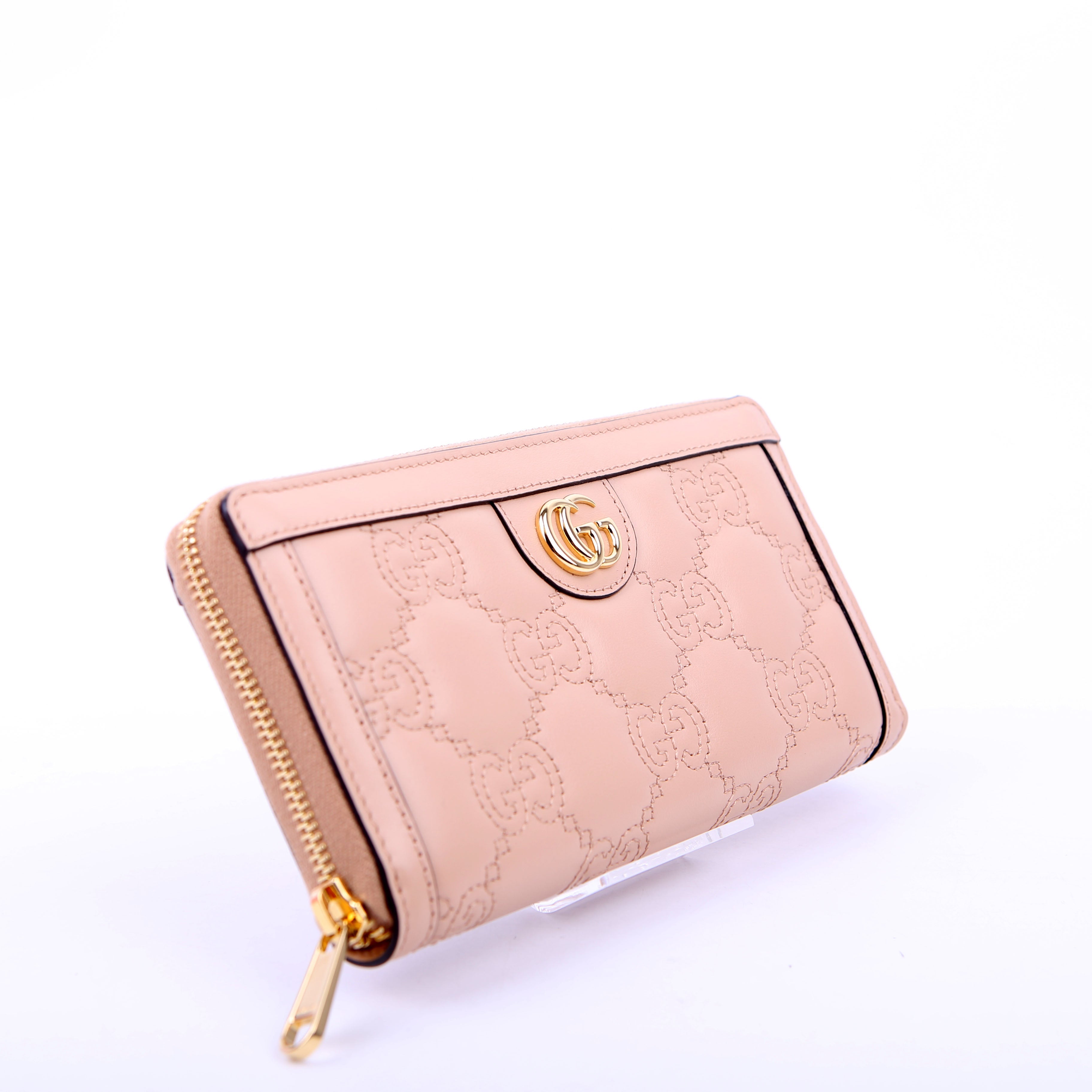 Gucci 723784 GG Matelasse Long Wallet Nude