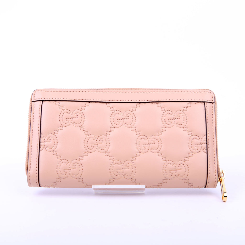 Gucci 723784 GG Matelasse Long Wallet Nude