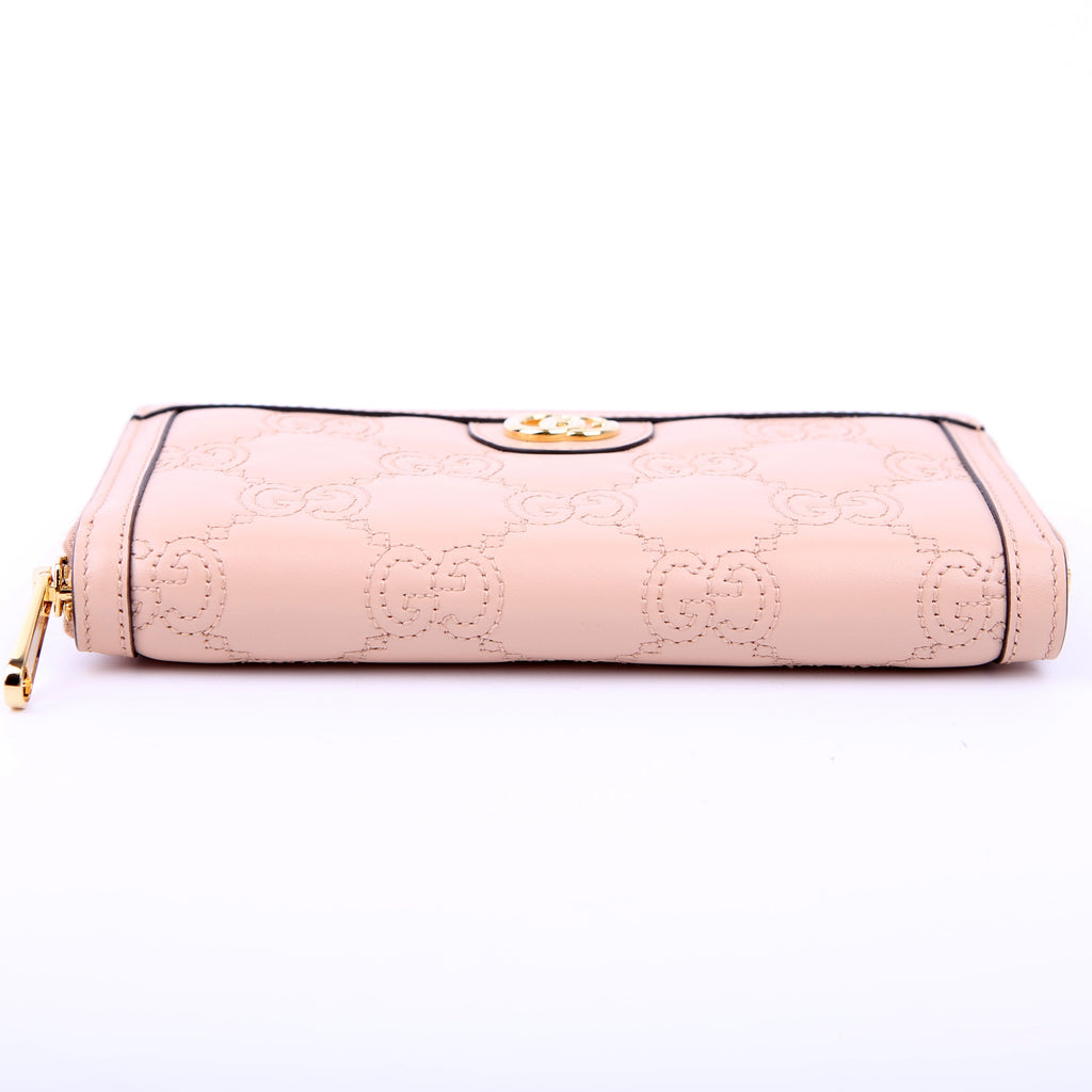 Gucci 723784 GG Matelasse Long Wallet Nude
