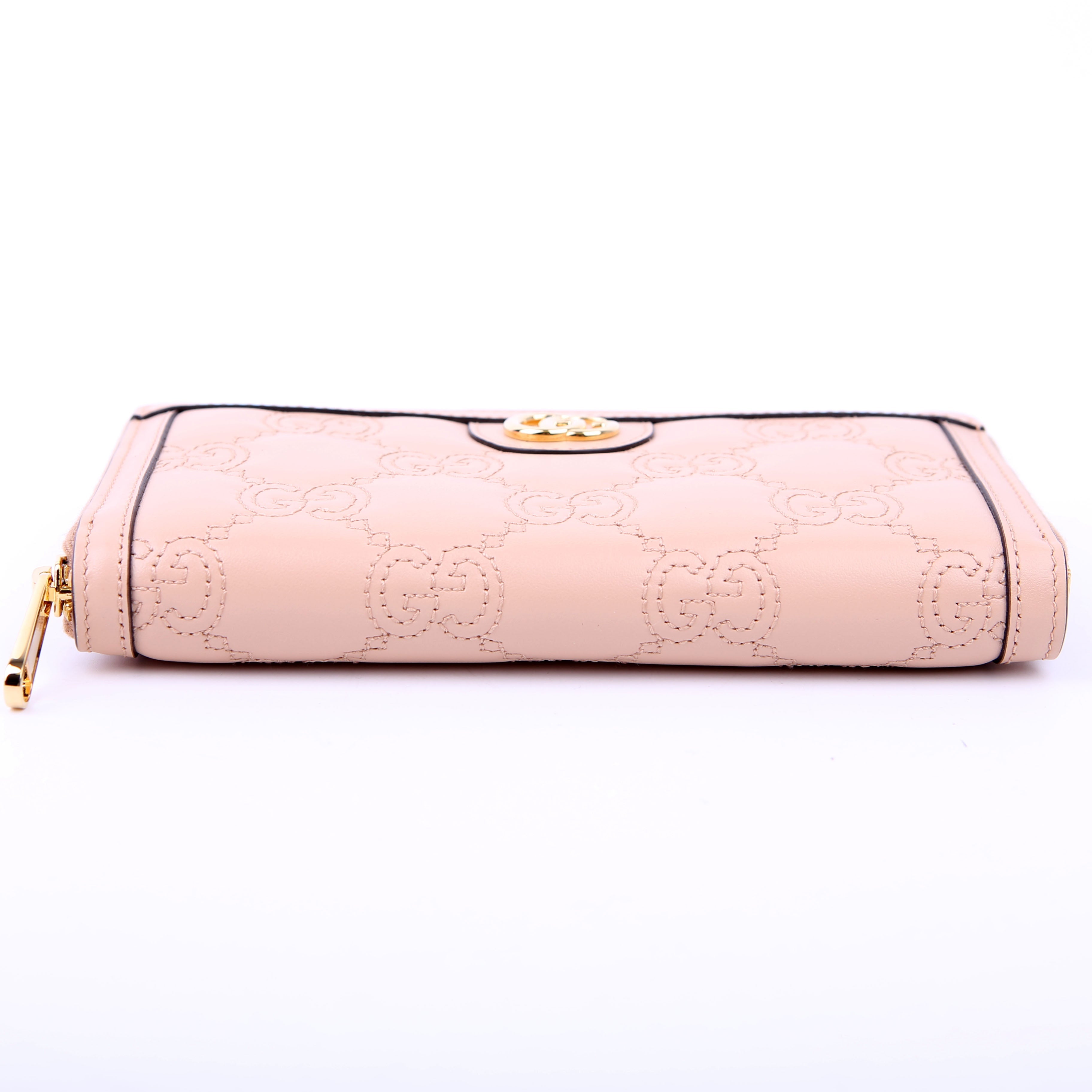 Gucci 723784 GG Matelasse Long Wallet Nude