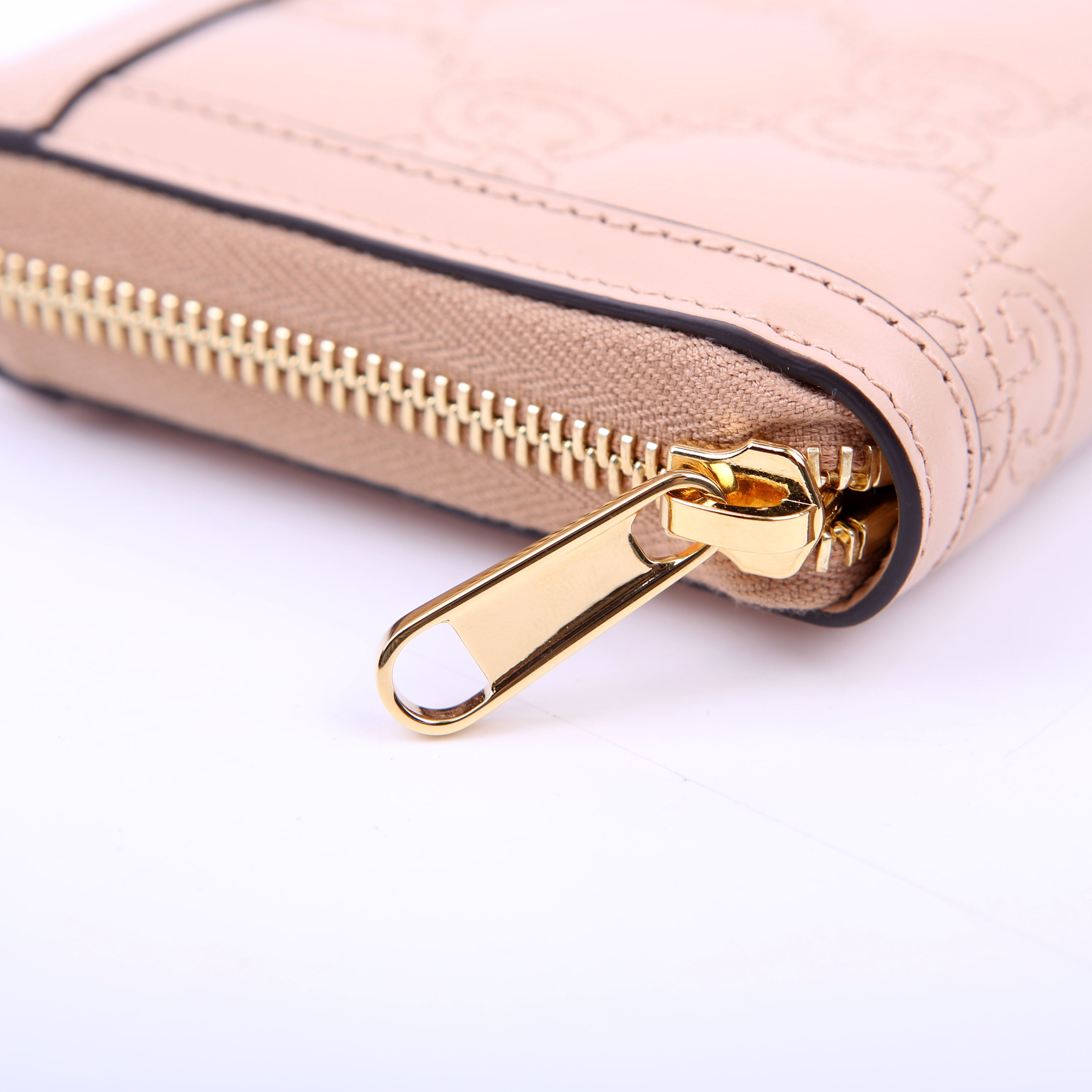 Gucci 723784 GG Matelasse Long Wallet Nude