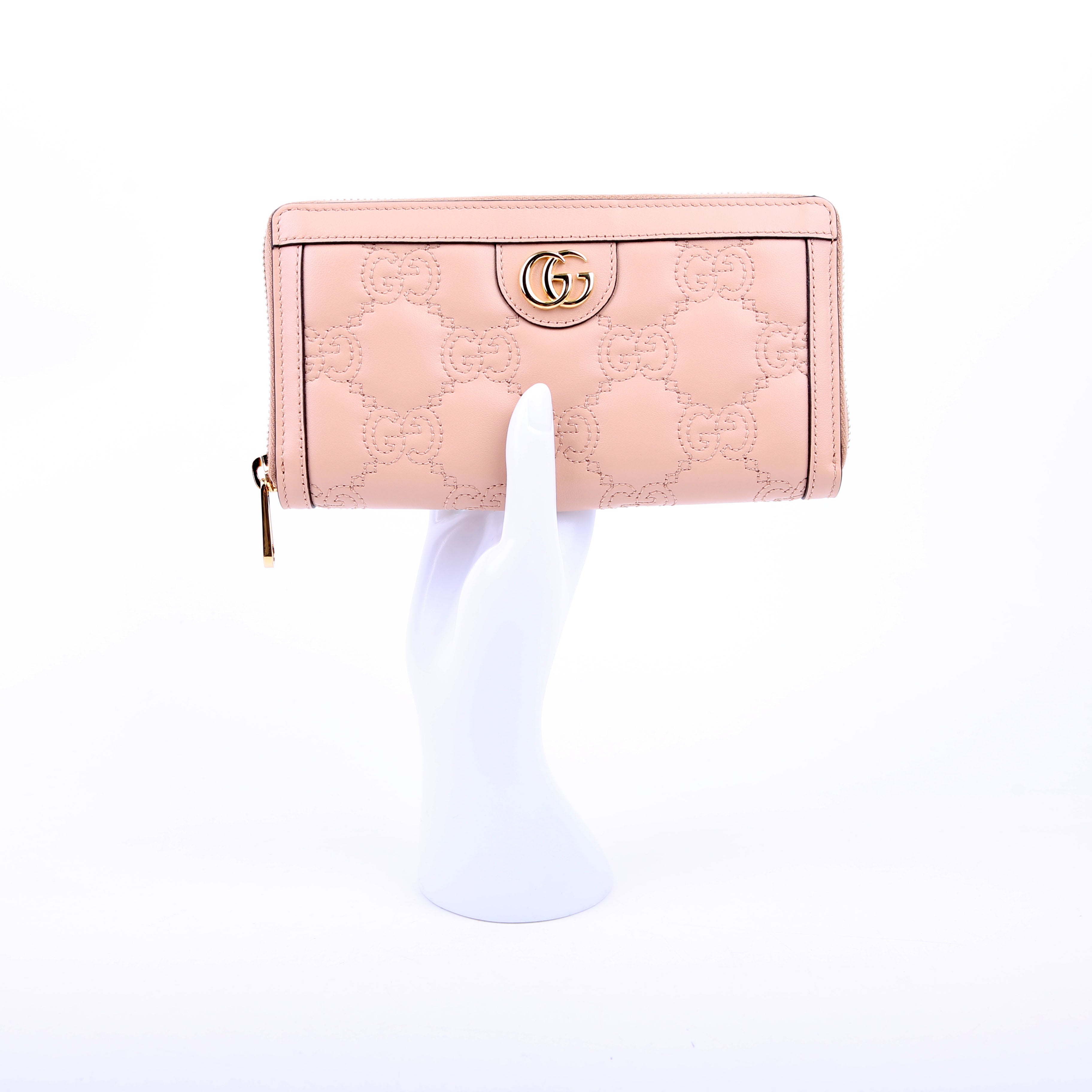 Gucci 723784 GG Matelasse Long Wallet Nude