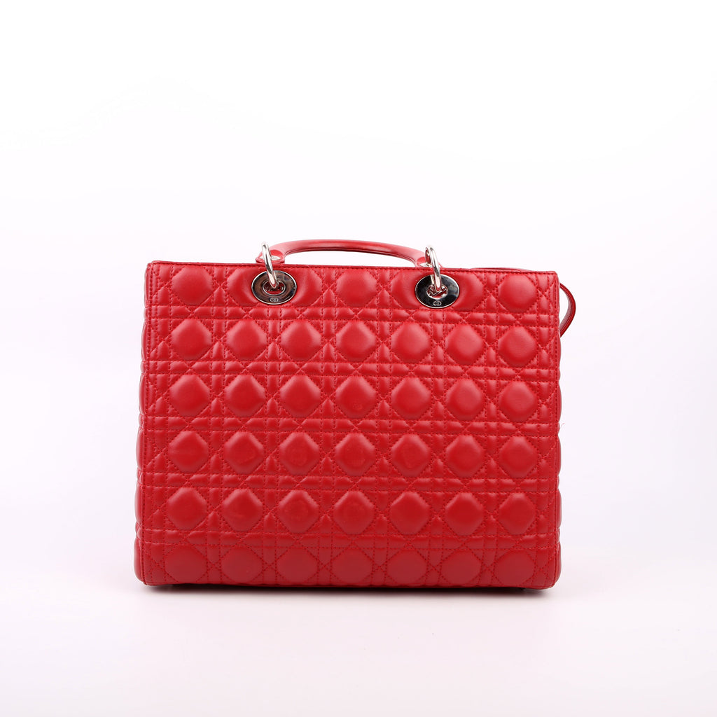 Lady Dior Large Lambskin Red