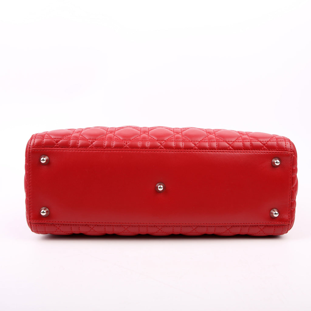 Lady Dior Large Lambskin Red