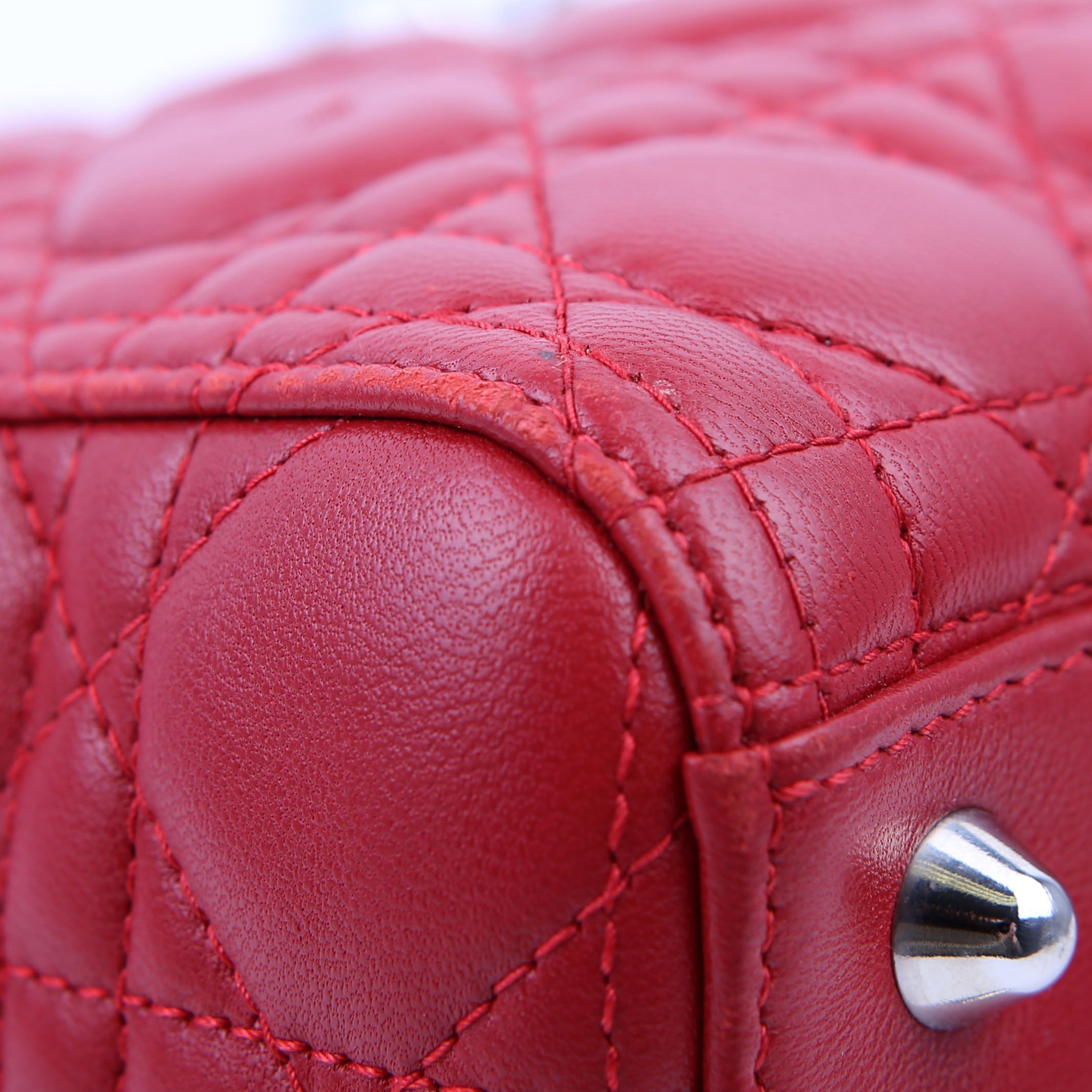 Lady Dior Large Lambskin Red