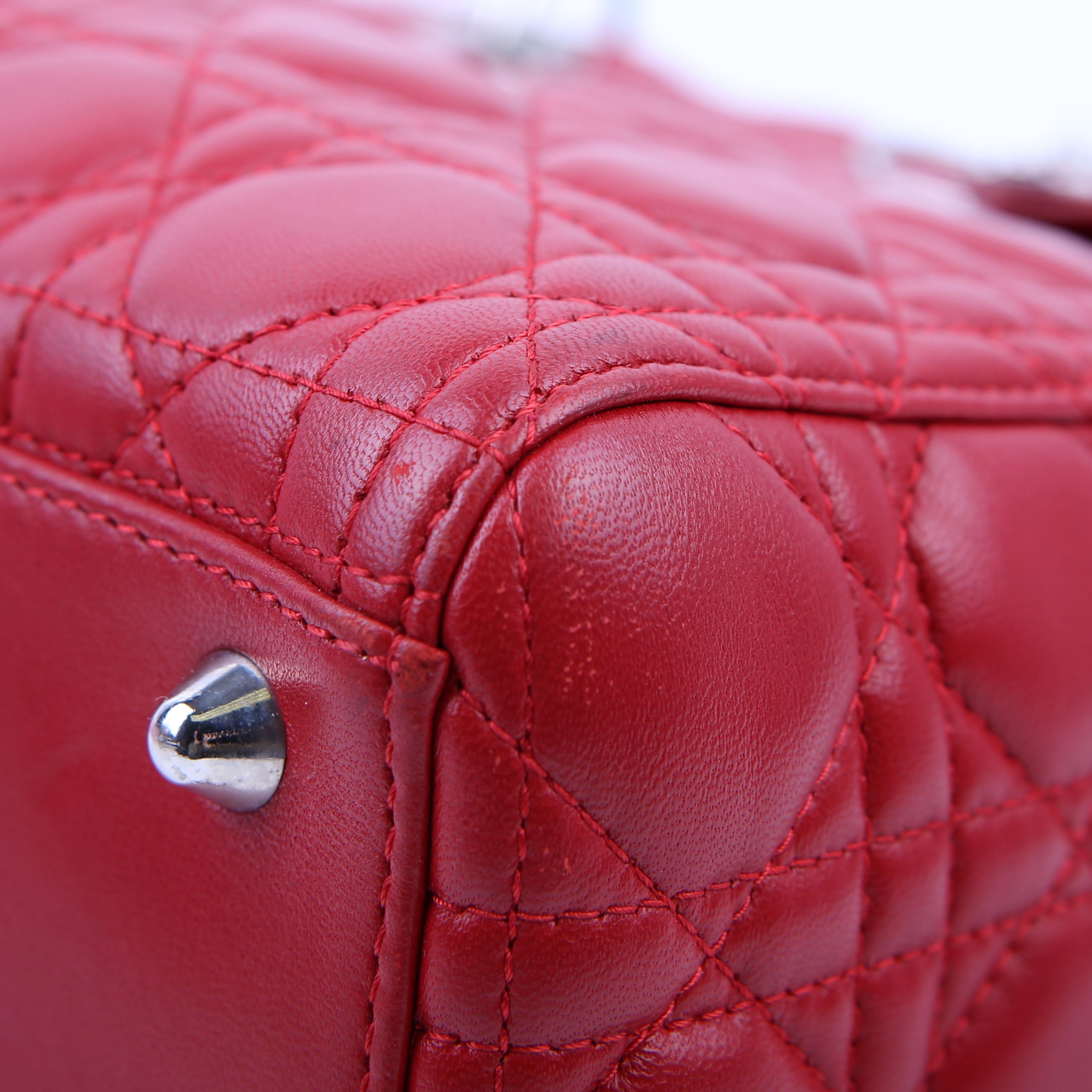 Lady Dior Large Lambskin Red