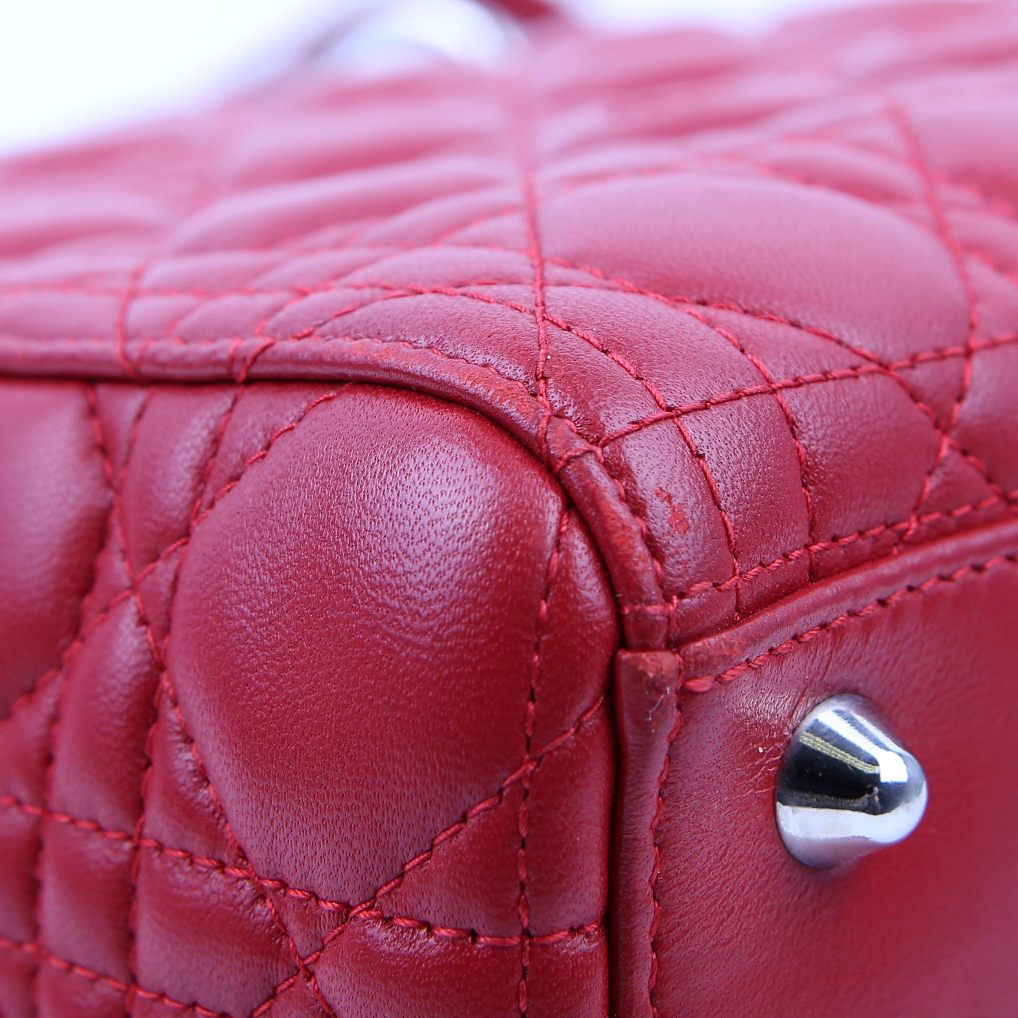 Lady Dior Large Lambskin Red