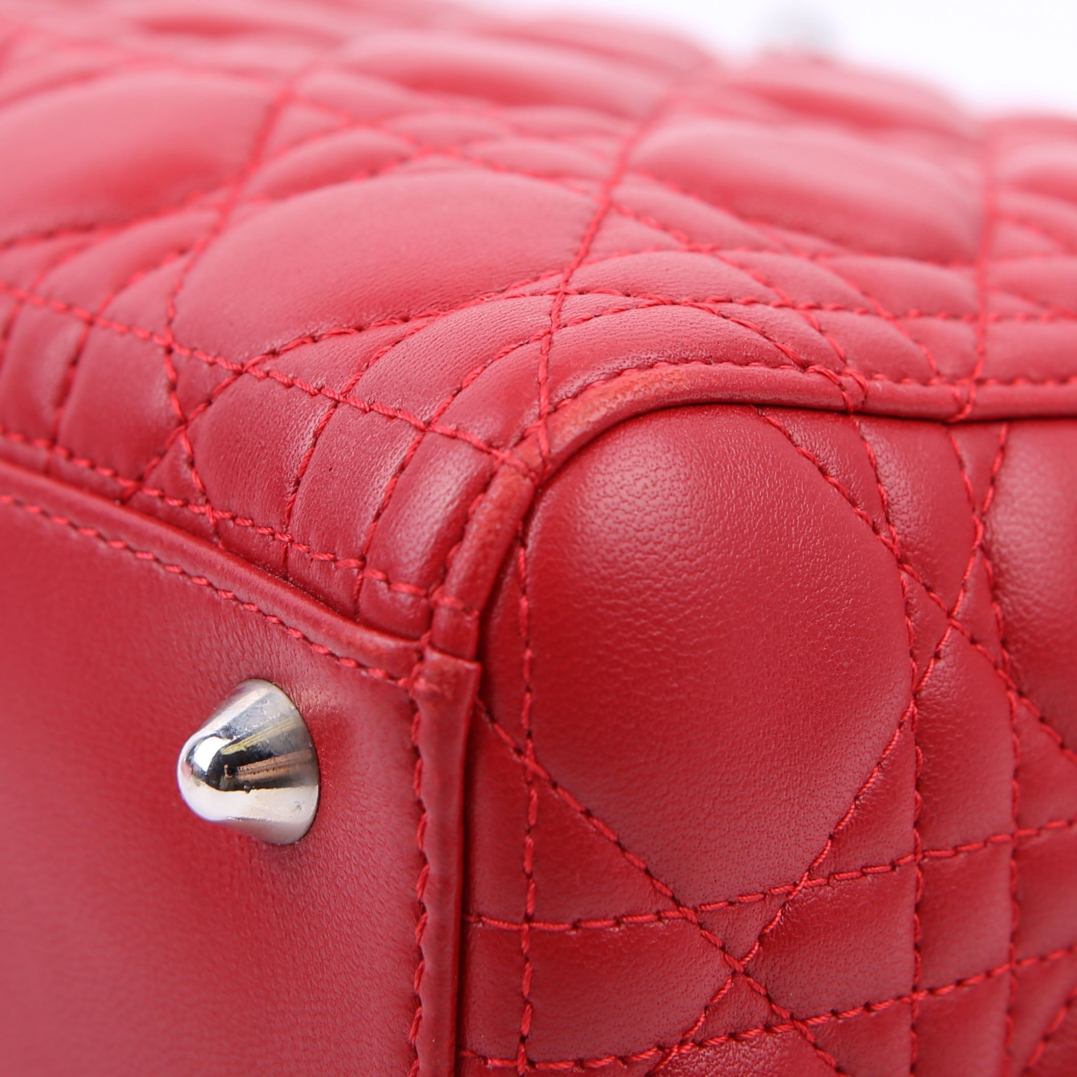 Lady Dior Large Lambskin Red