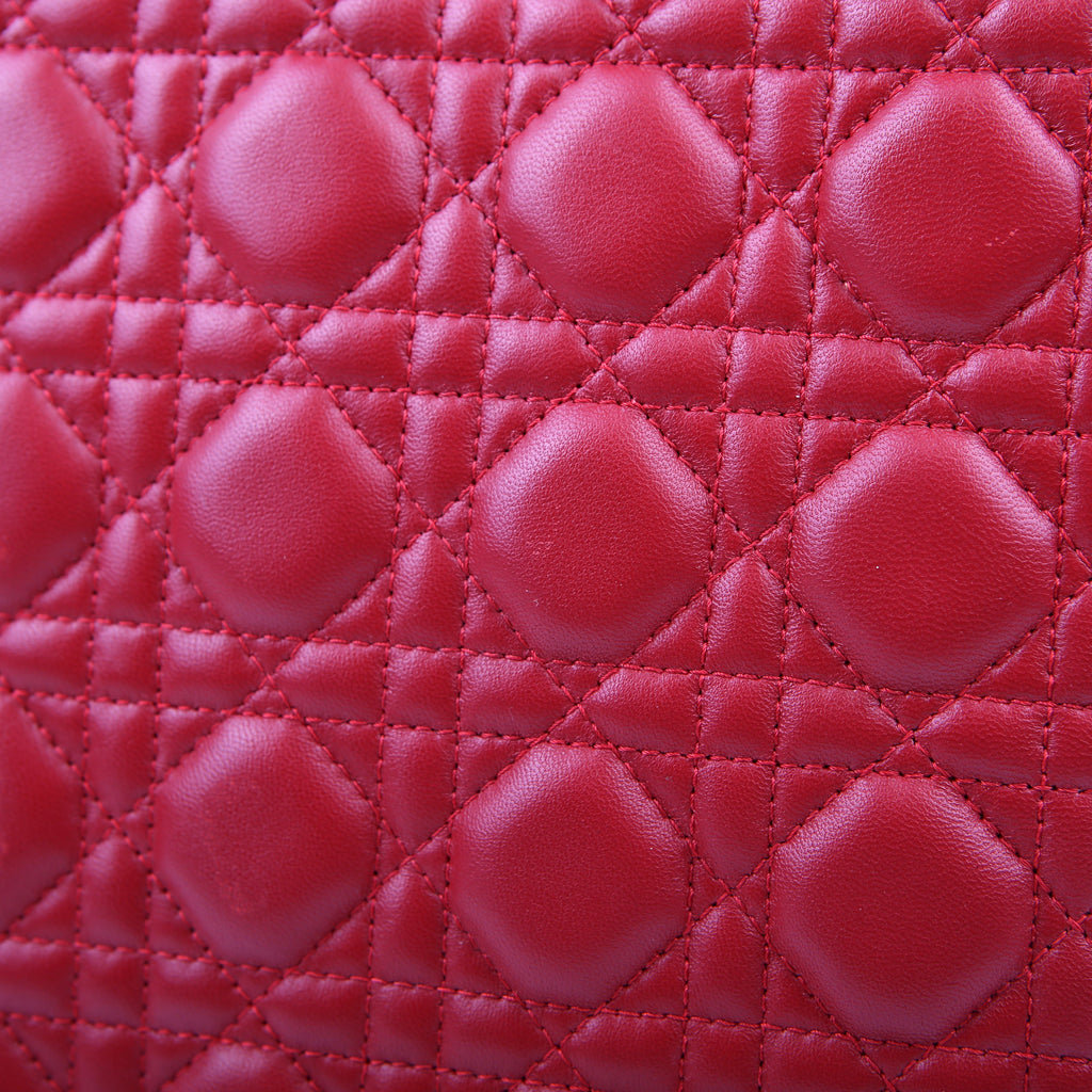 Lady Dior Large Lambskin Red
