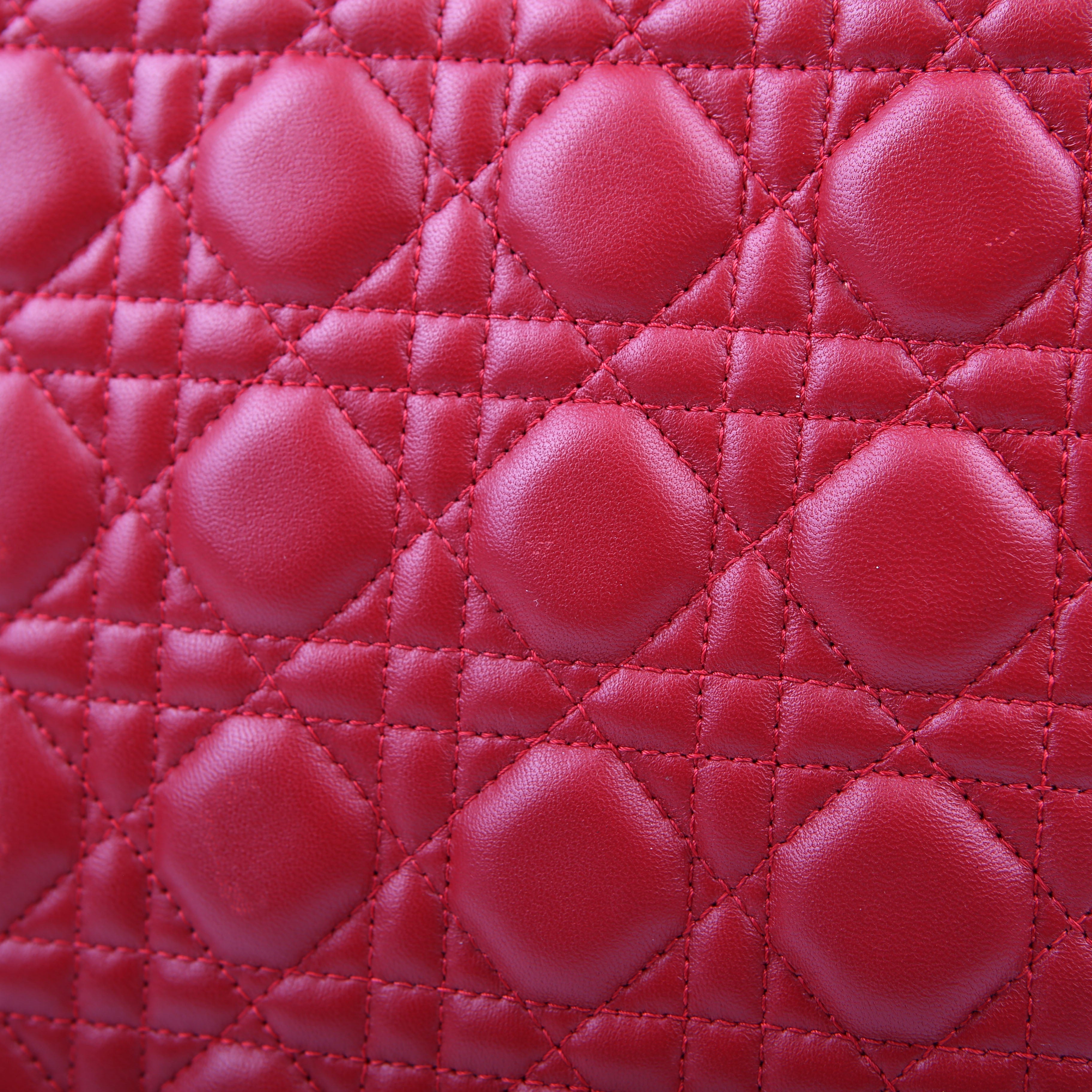 Lady Dior Large Lambskin Red