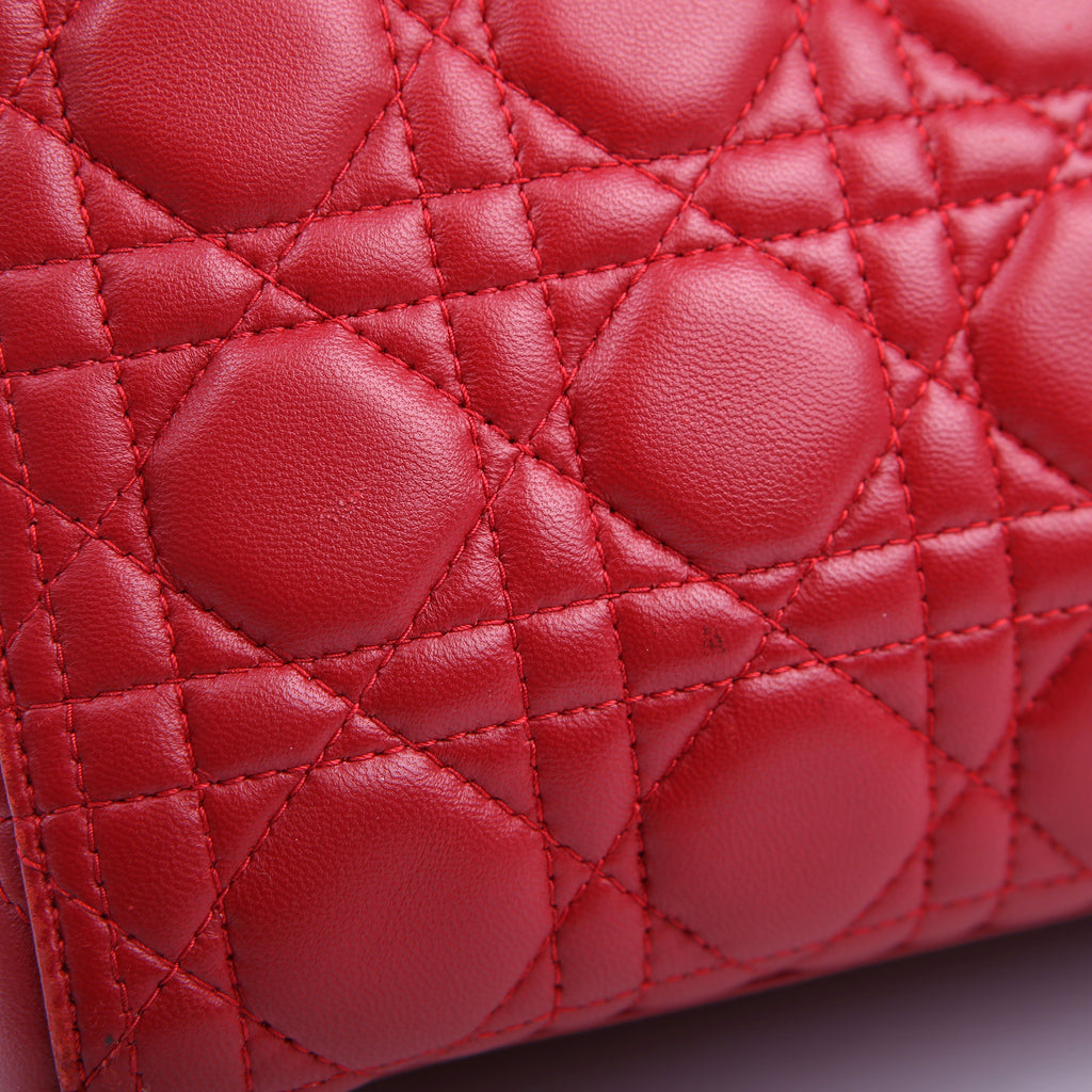 Lady Dior Large Lambskin Red
