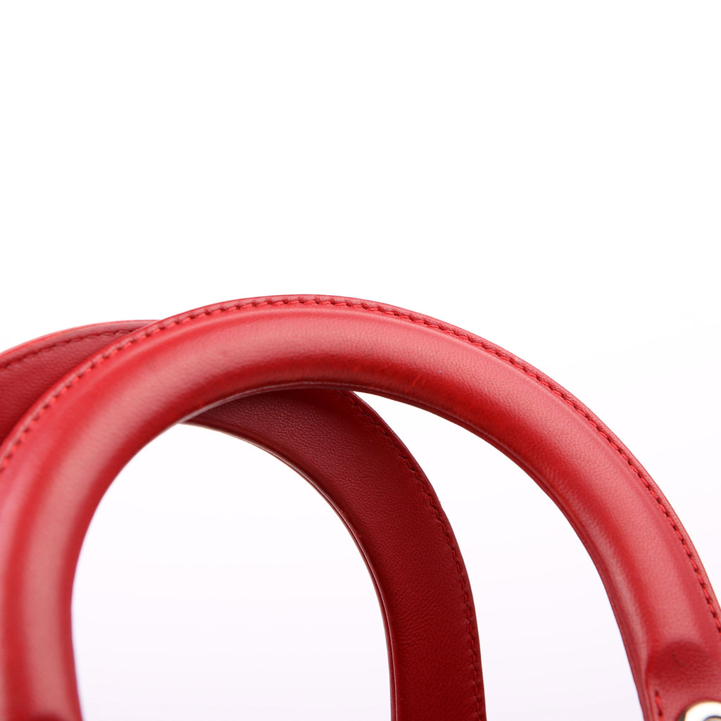 Lady Dior Large Lambskin Red