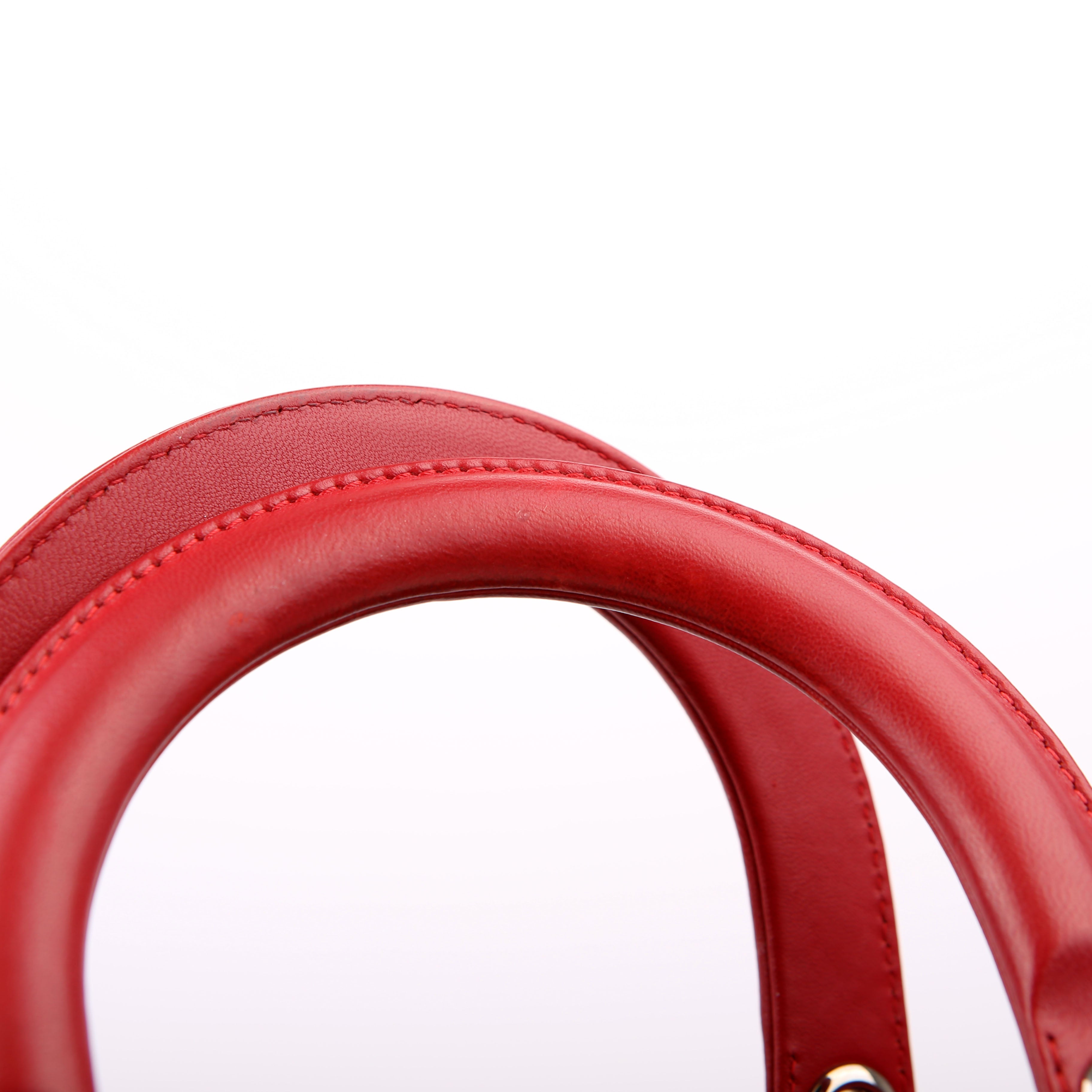 Lady Dior Large Lambskin Red