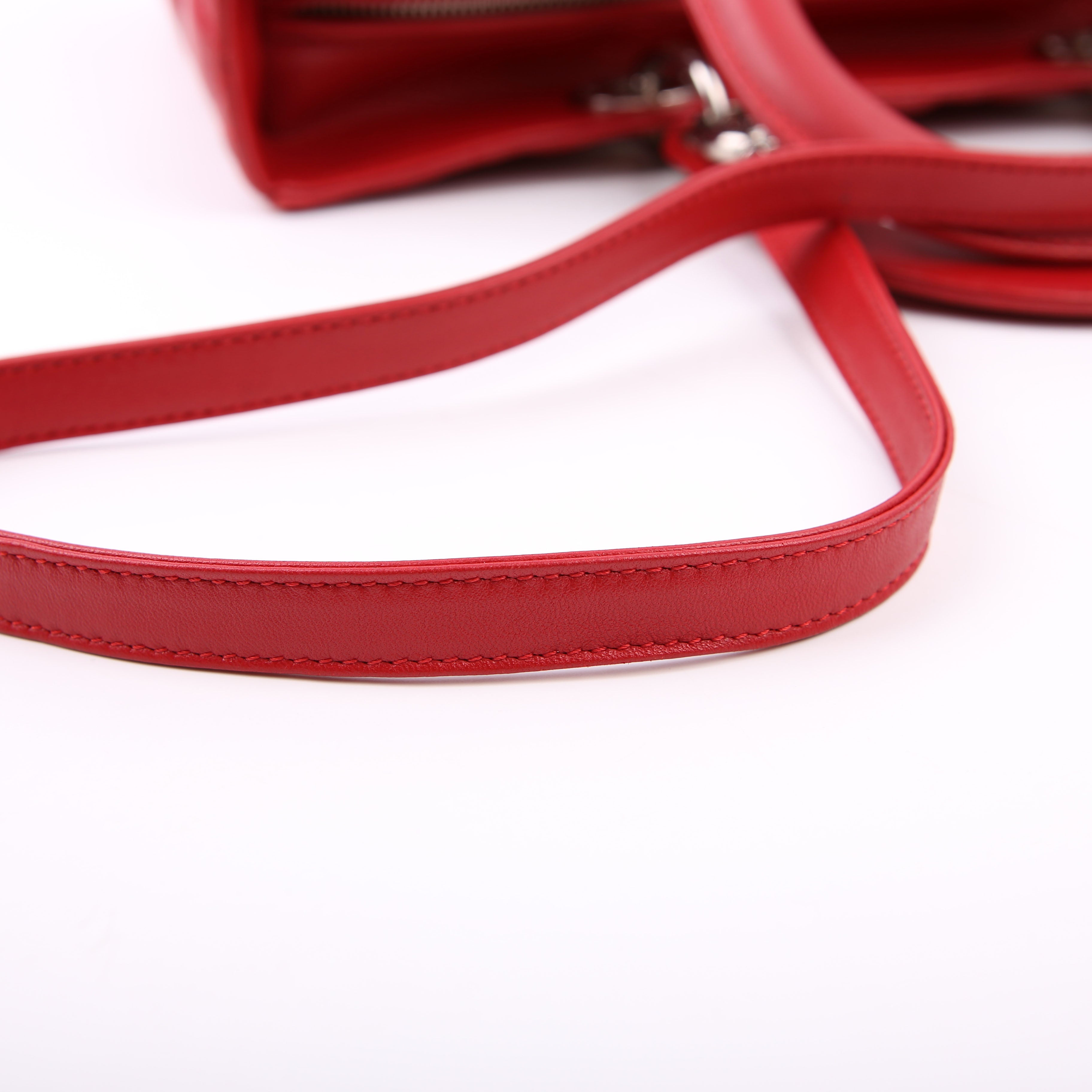 Lady Dior Large Lambskin Red