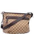Gucci 388930 GG Canvas Shoulder Bag Brown