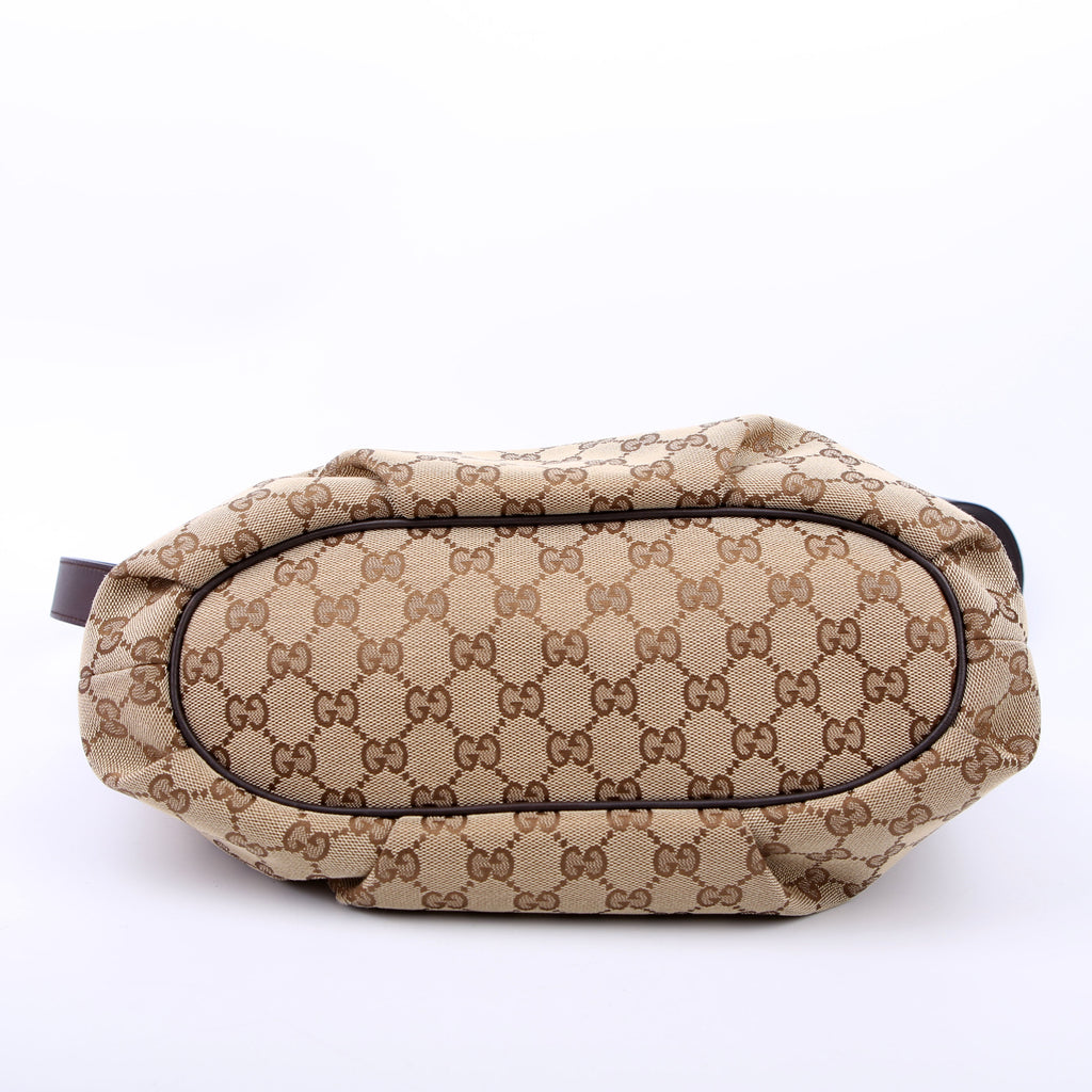Gucci 388930 GG Canvas Shoulder Bag Brown