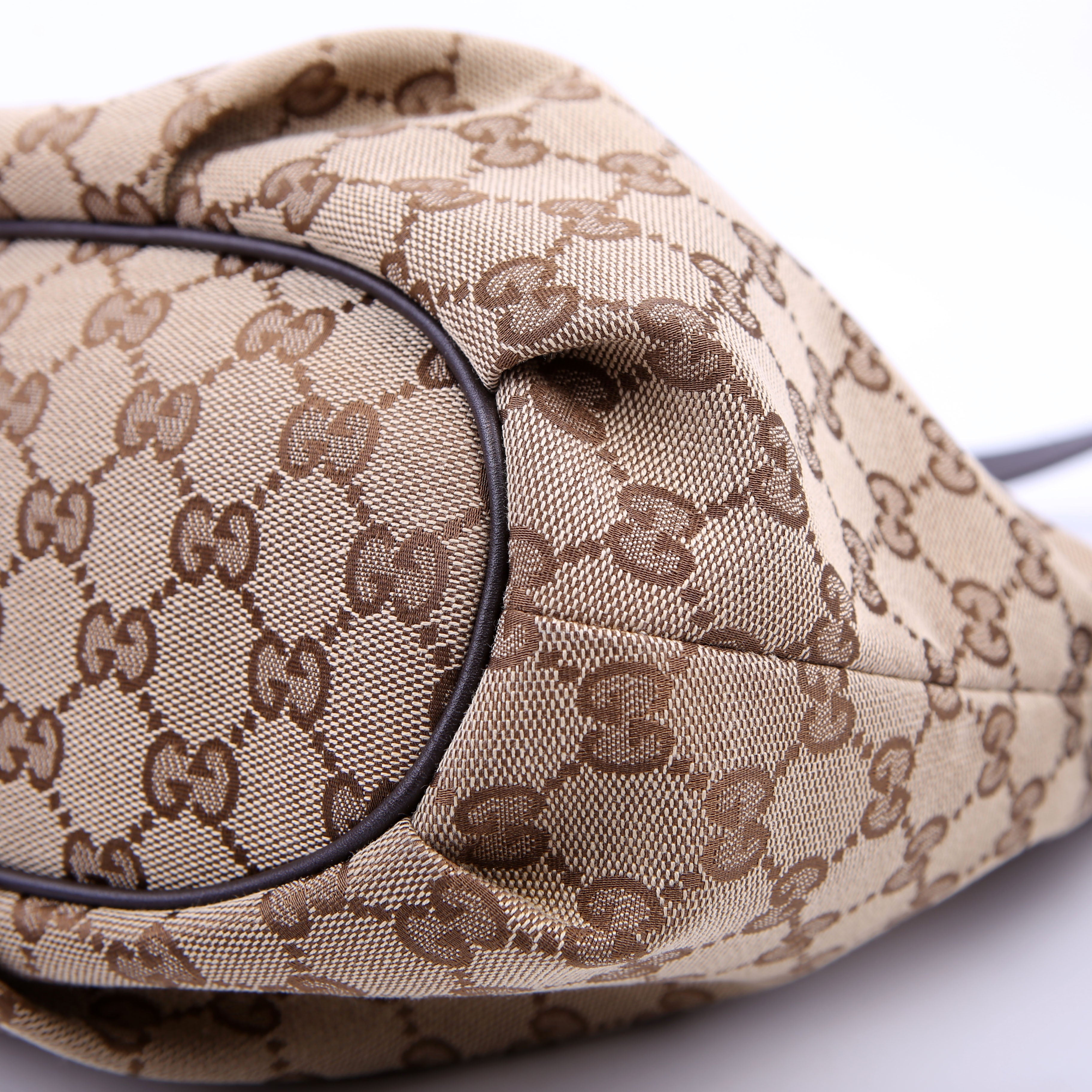 Gucci 388930 GG Canvas Shoulder Bag Brown