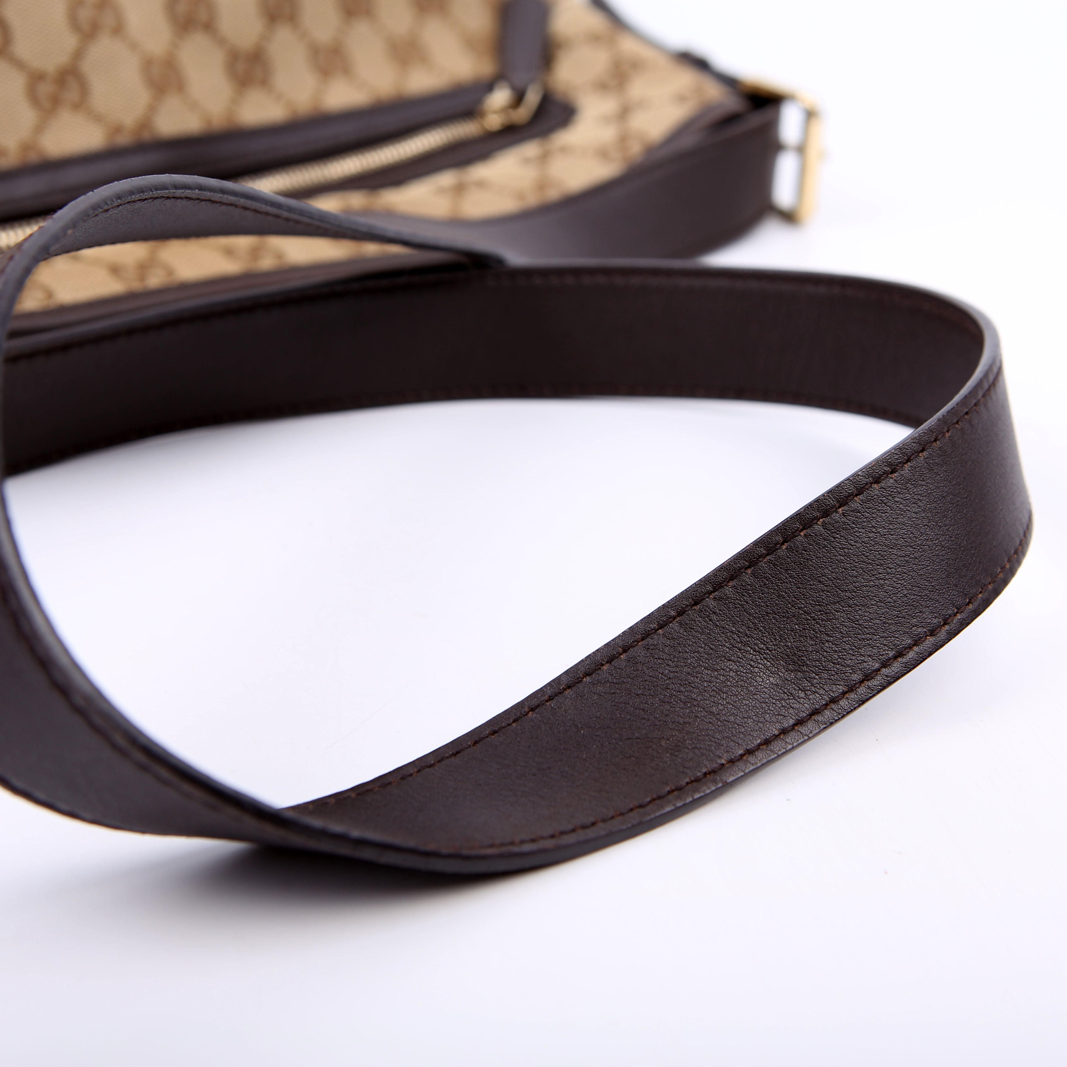 Gucci 388930 GG Canvas Shoulder Bag Brown