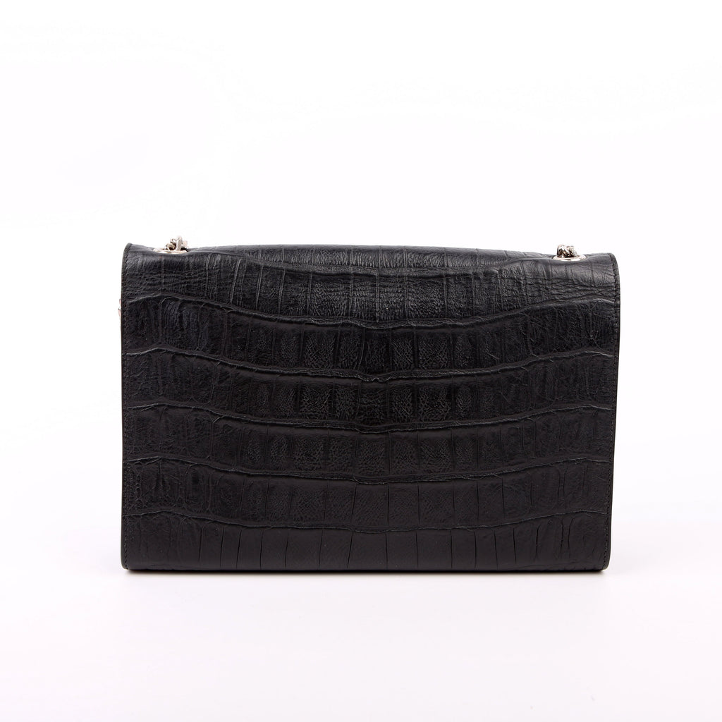 Kate Tassel Satchel Medium Crocodile Embossed Grey