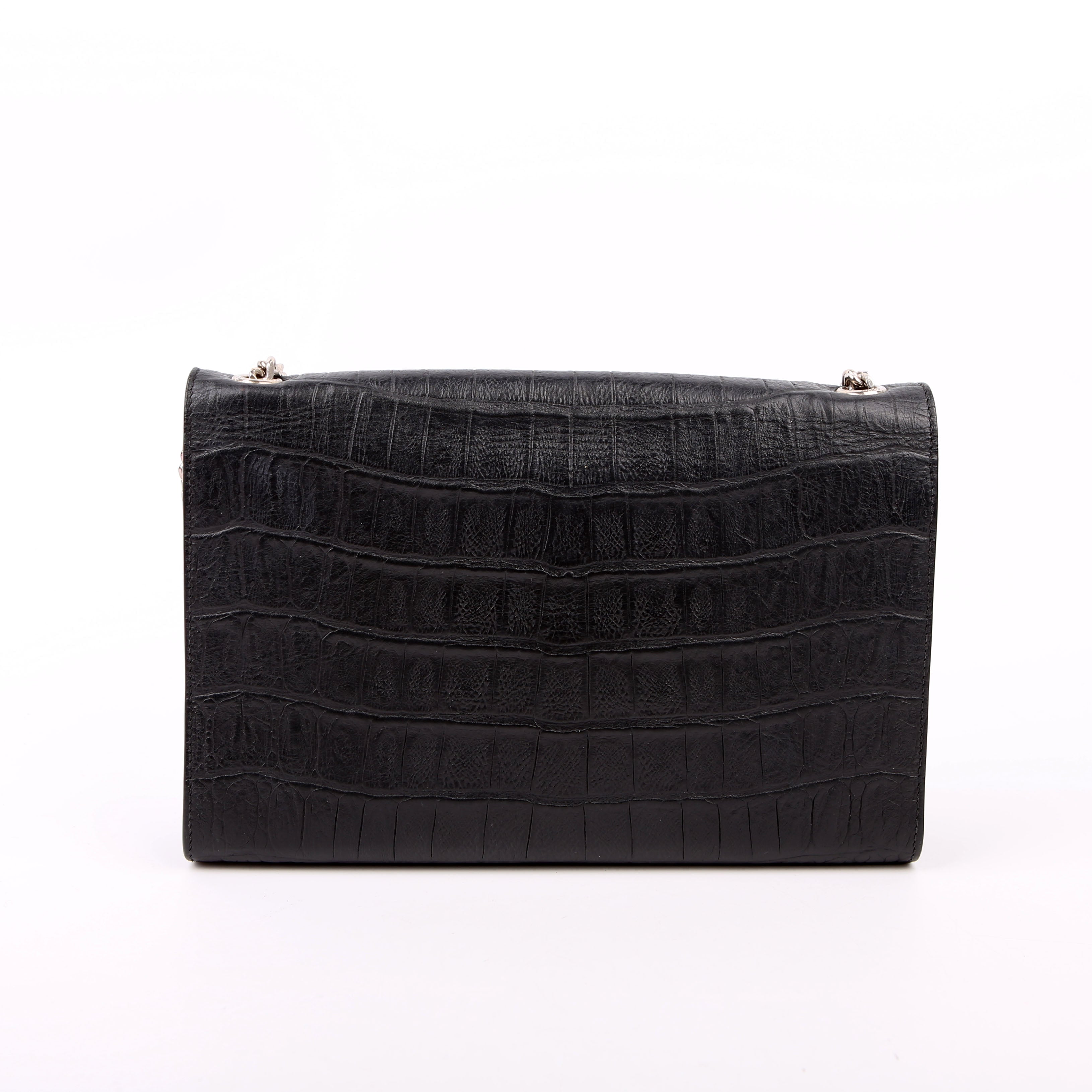 Kate Tassel Satchel Medium Crocodile Embossed Grey