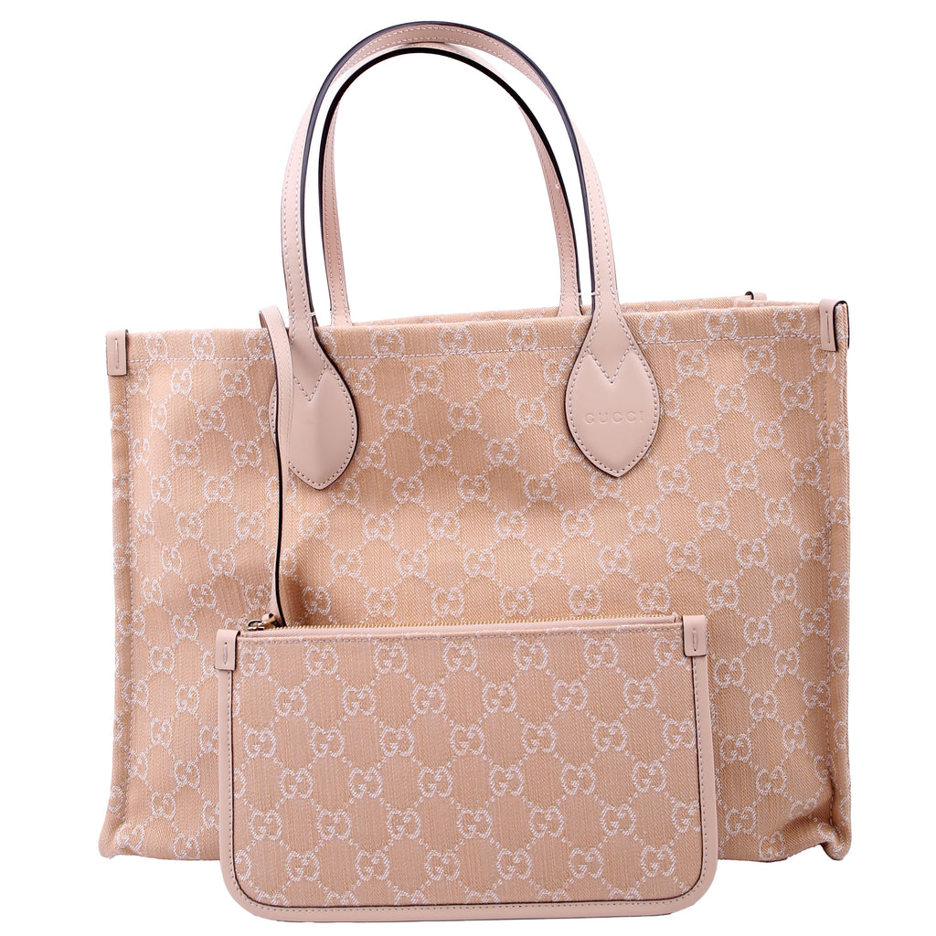 Gucci 772184 Summer Tote Large Denim Nude