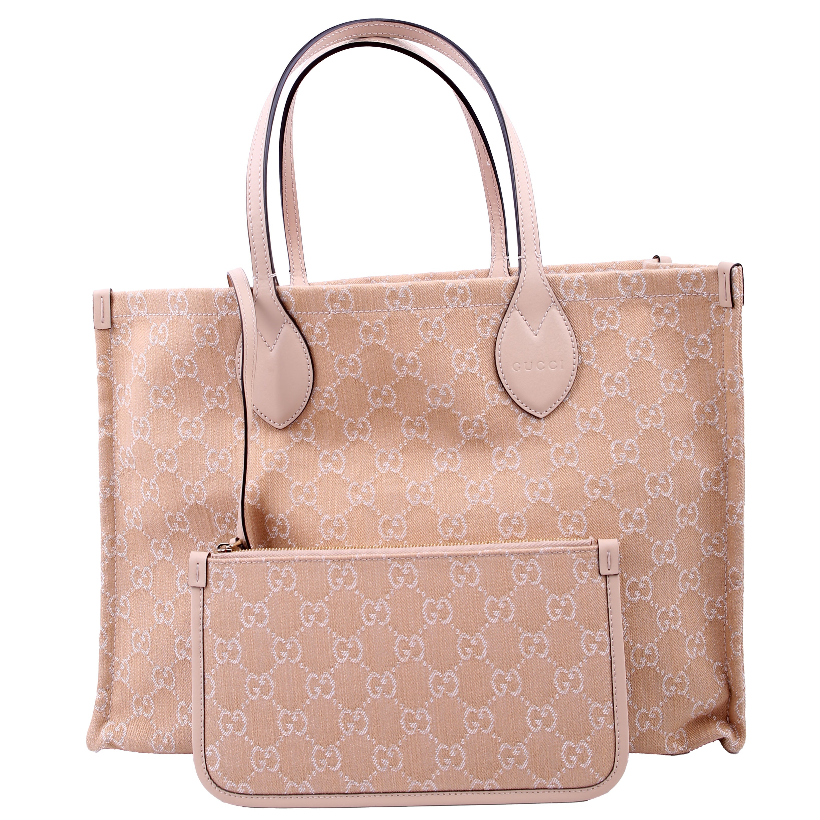 Gucci 772184 Summer Tote Large Denim Nude