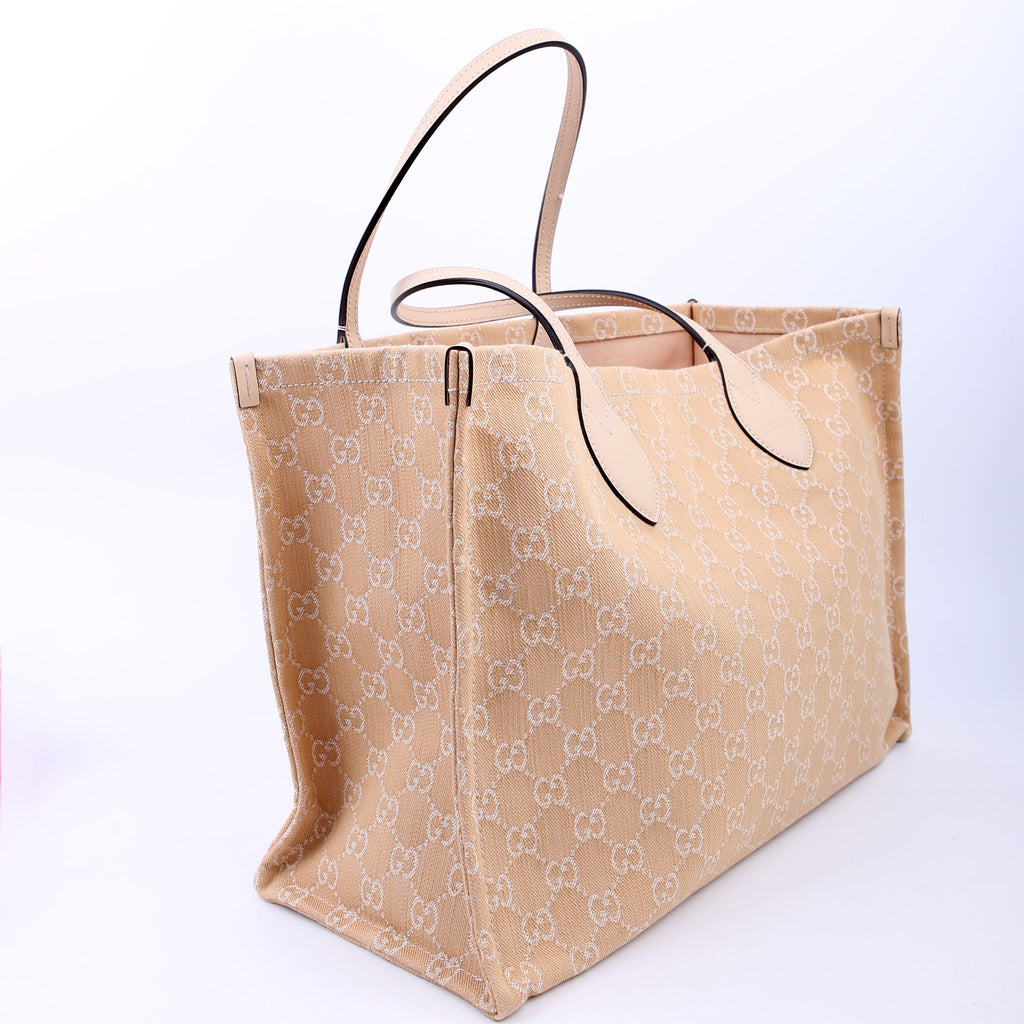 Gucci 772184 Summer Tote Large Denim Nude