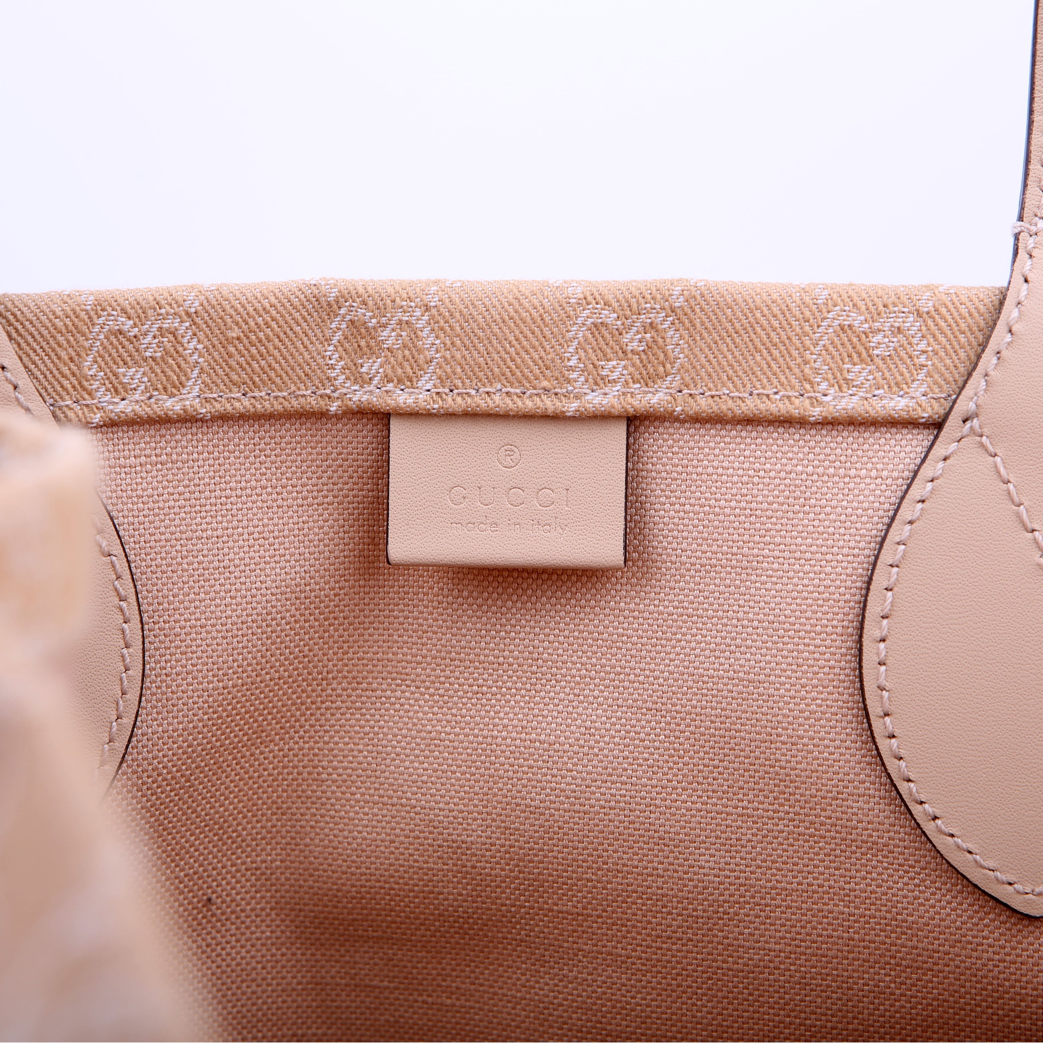 Gucci 772184 Summer Tote Large Denim Nude