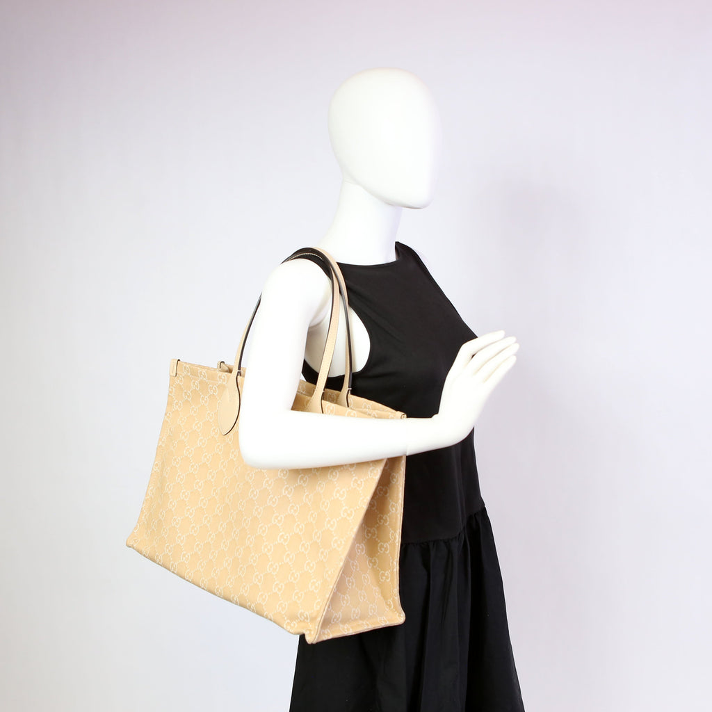 Gucci 772184 Summer Tote Large Denim Nude