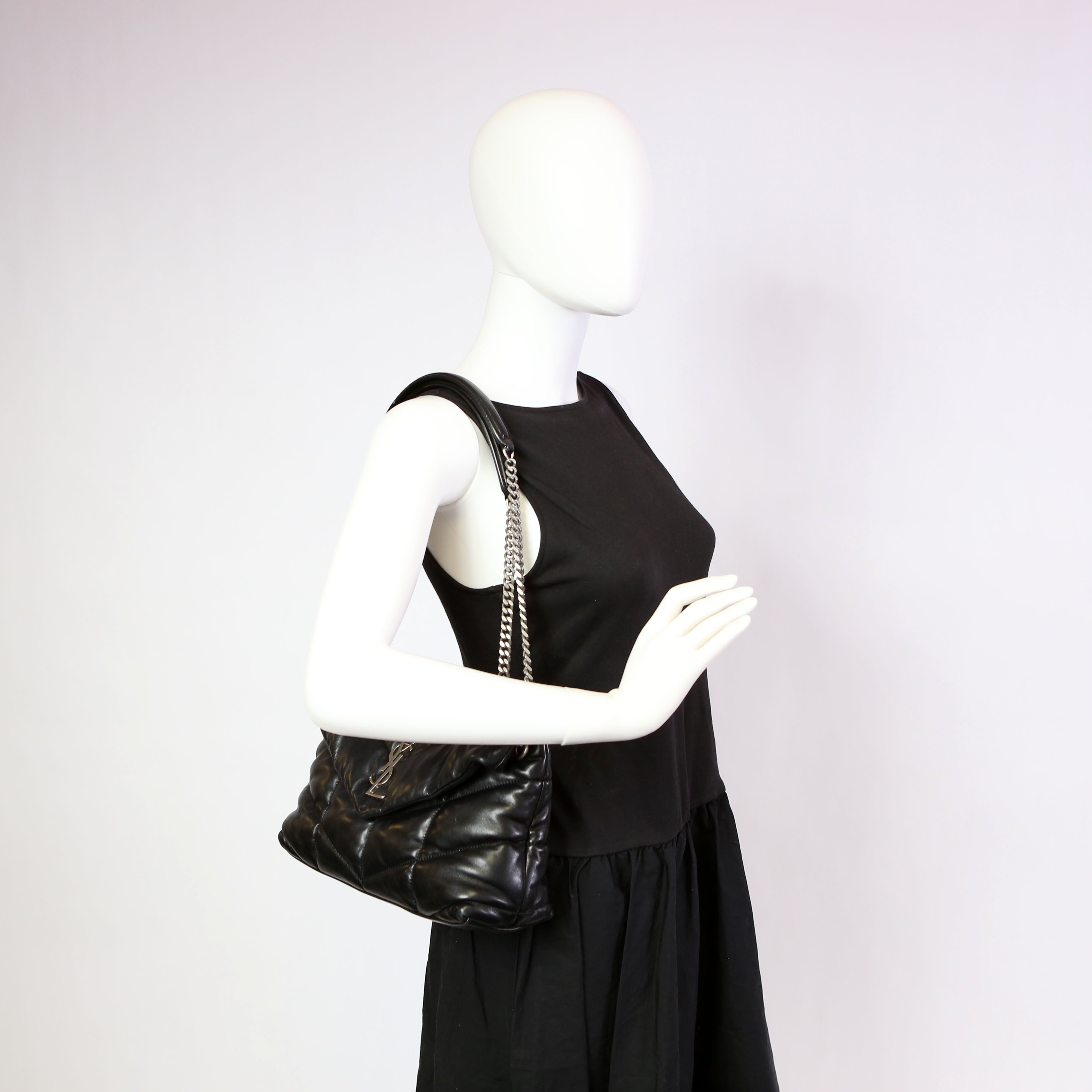 Puffer Quilted Small Lambskin 577476 Black