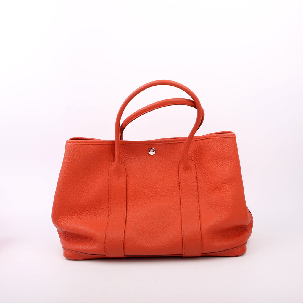 Hermes Garden Party 36 Leather Orange