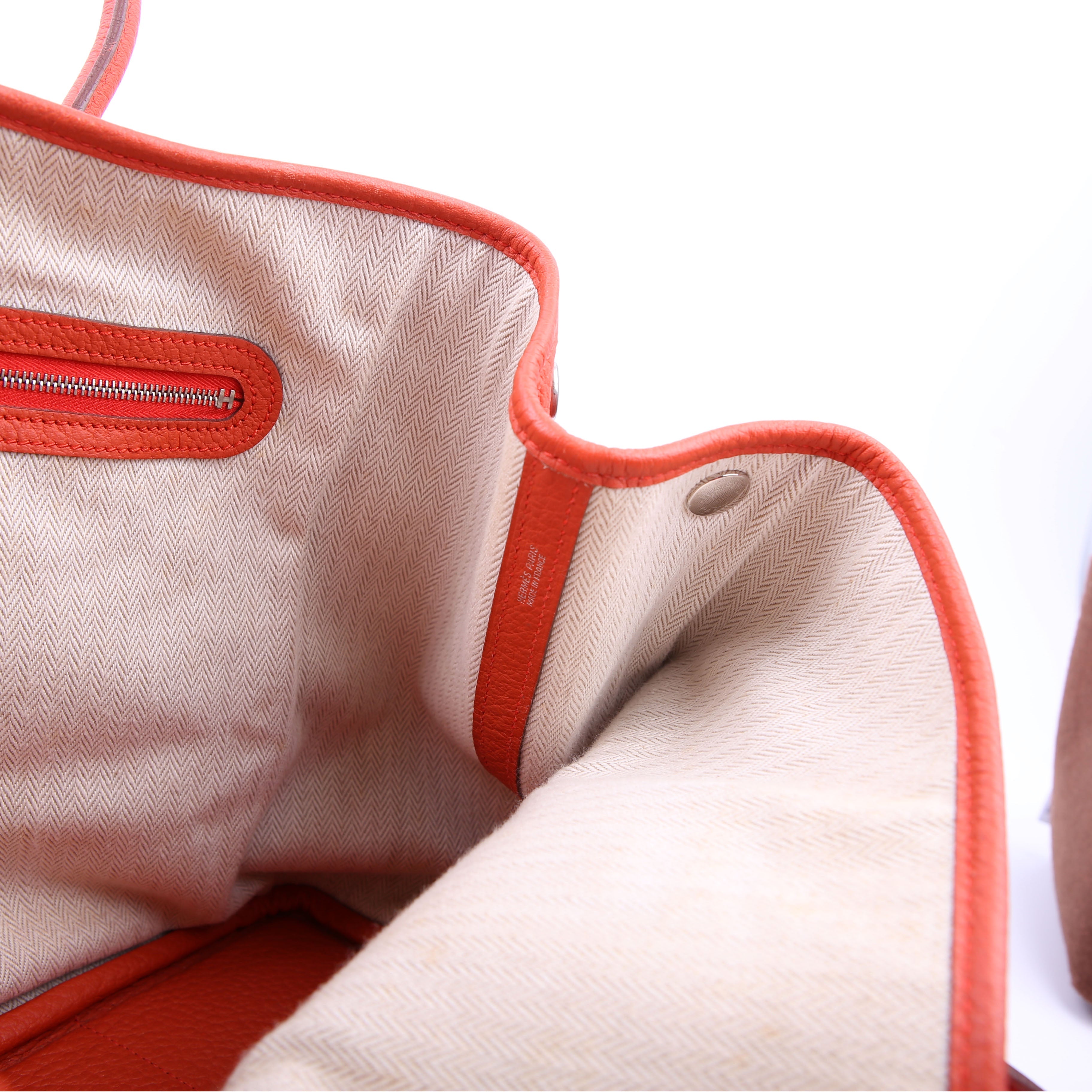 Hermes Garden Party 36 Leather Orange