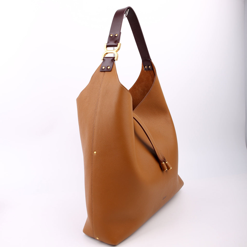 Marcie Hobo Grained Leather Brown