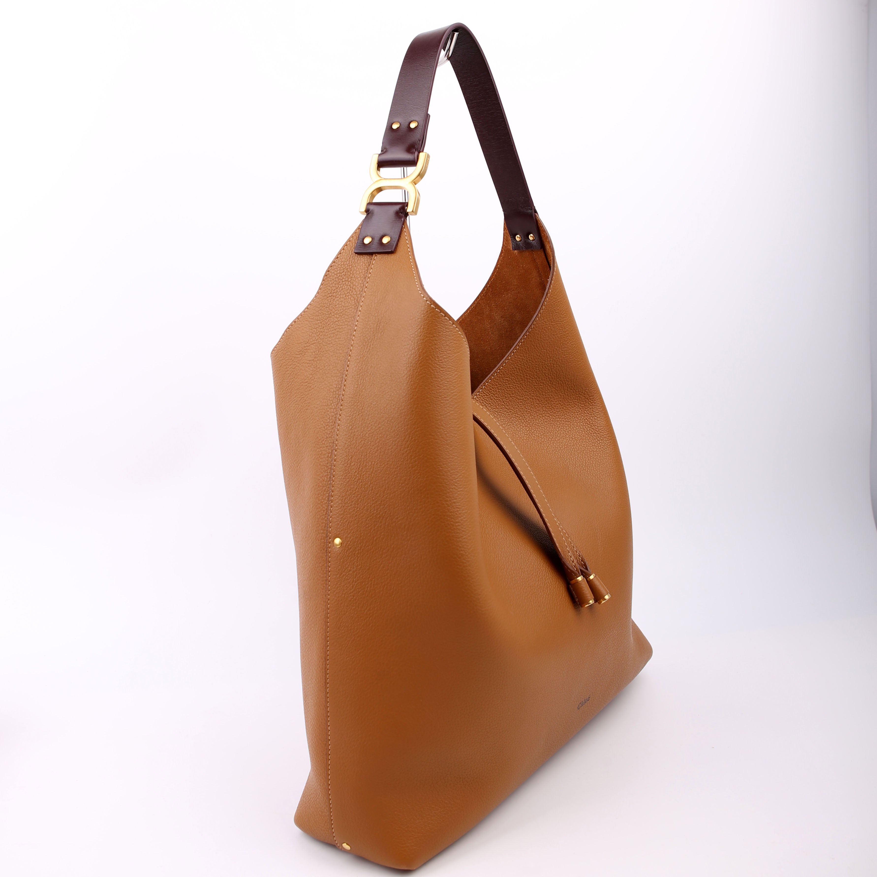 Marcie Hobo Grained Leather Brown