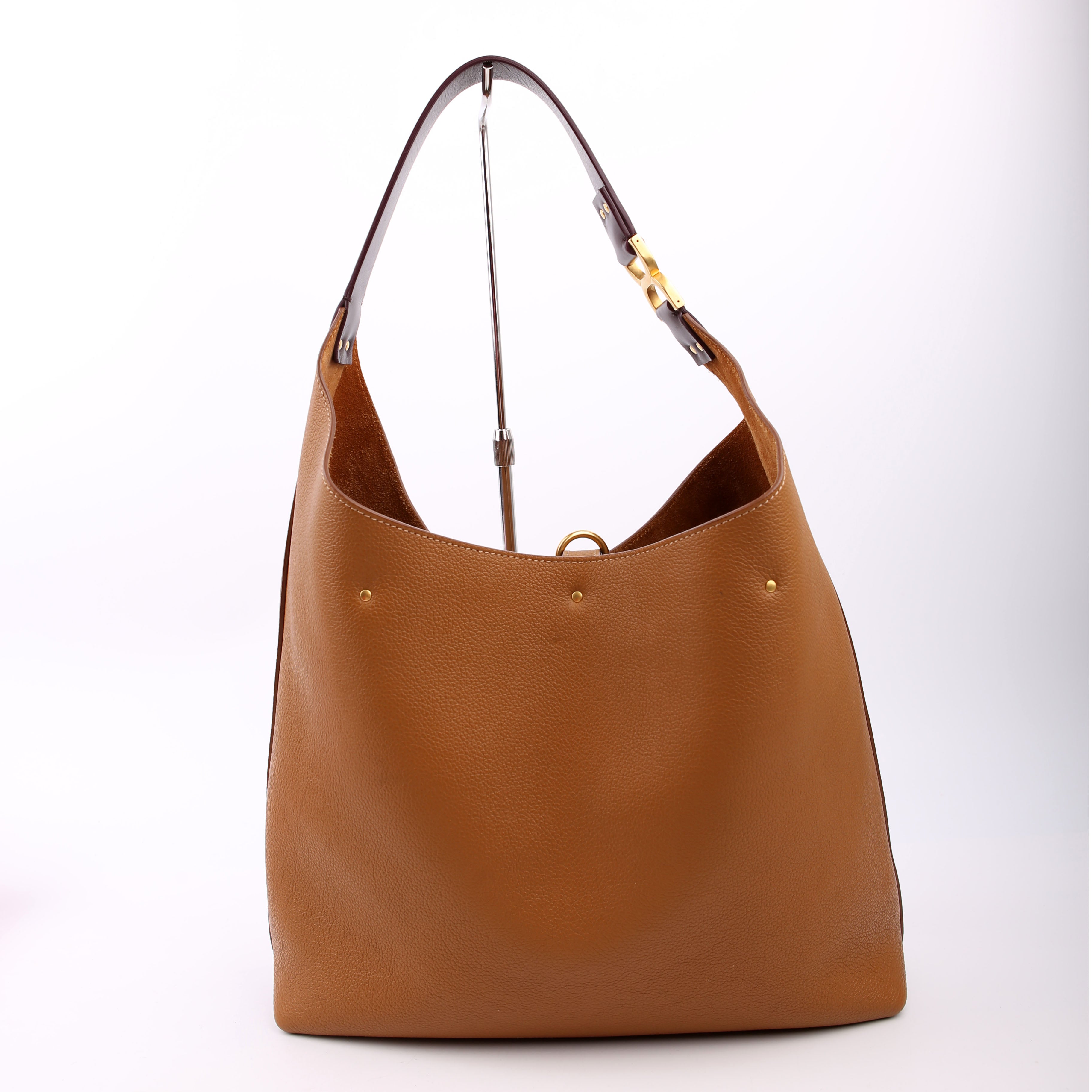 Marcie Hobo Grained Leather Brown
