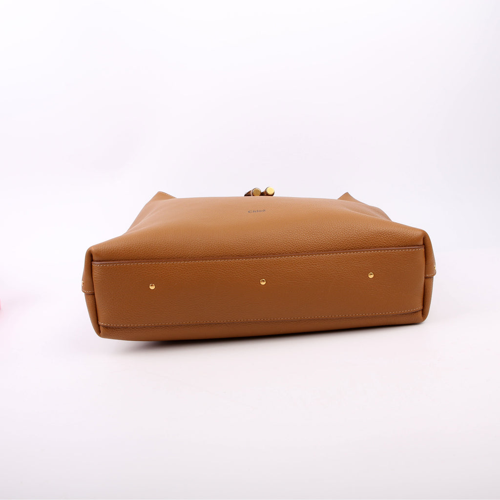 Marcie Hobo Grained Leather Brown