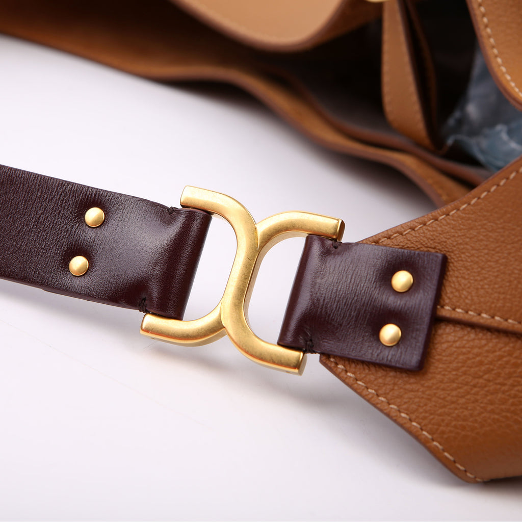 Marcie Hobo Grained Leather Brown